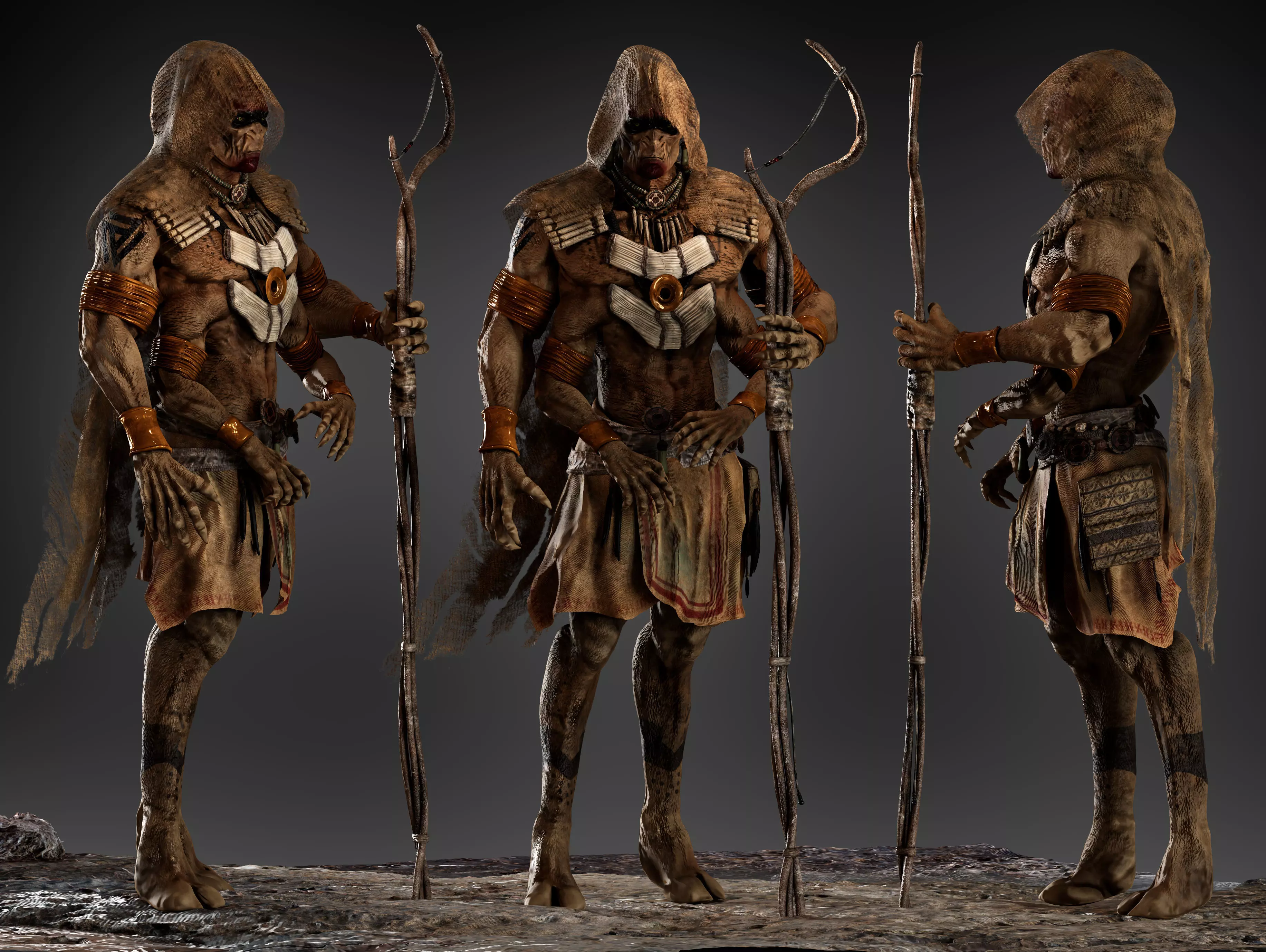 Native Alien Low-poly 3D model_0