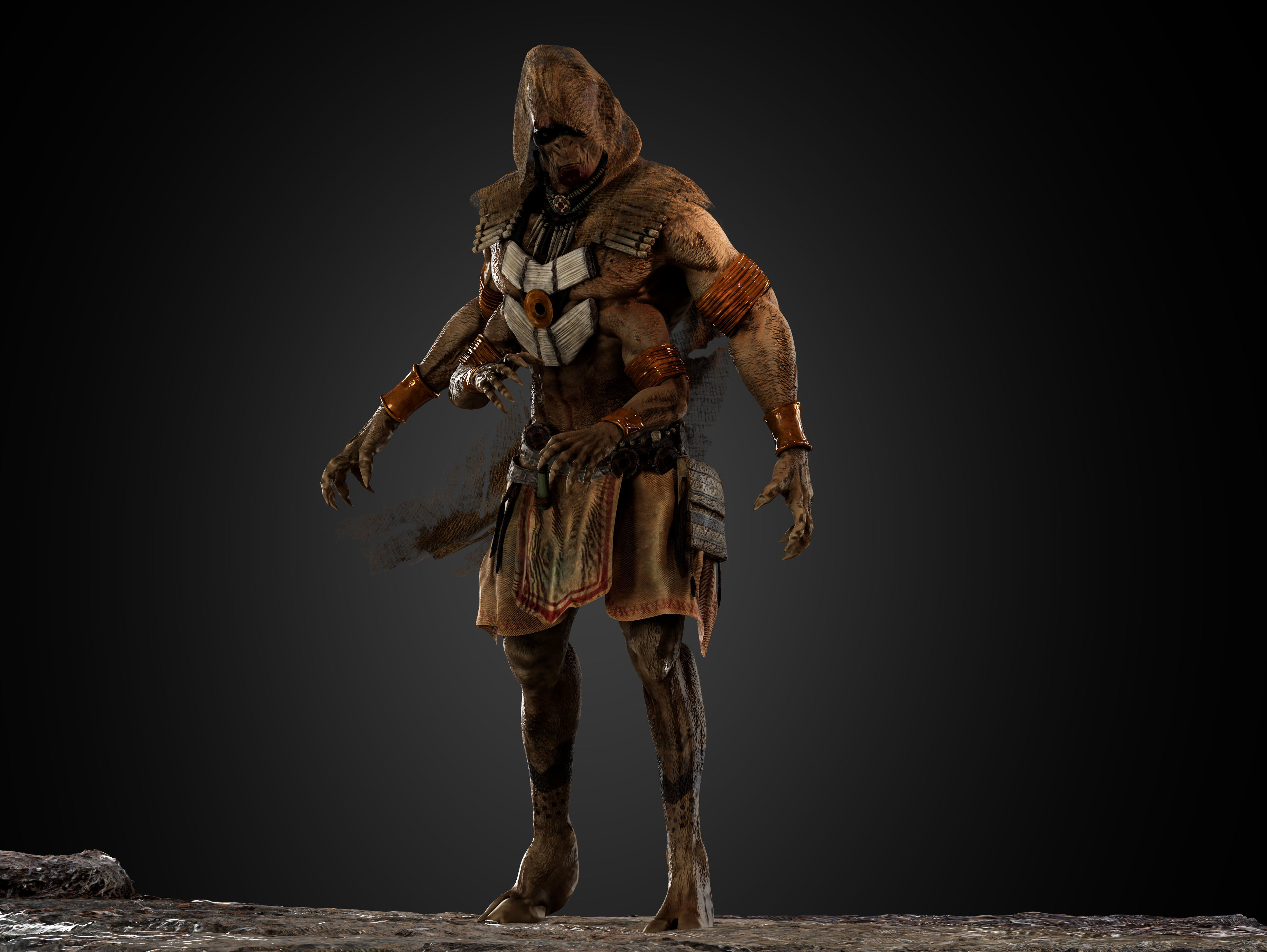 Native Alien Low-poly 3D model_10