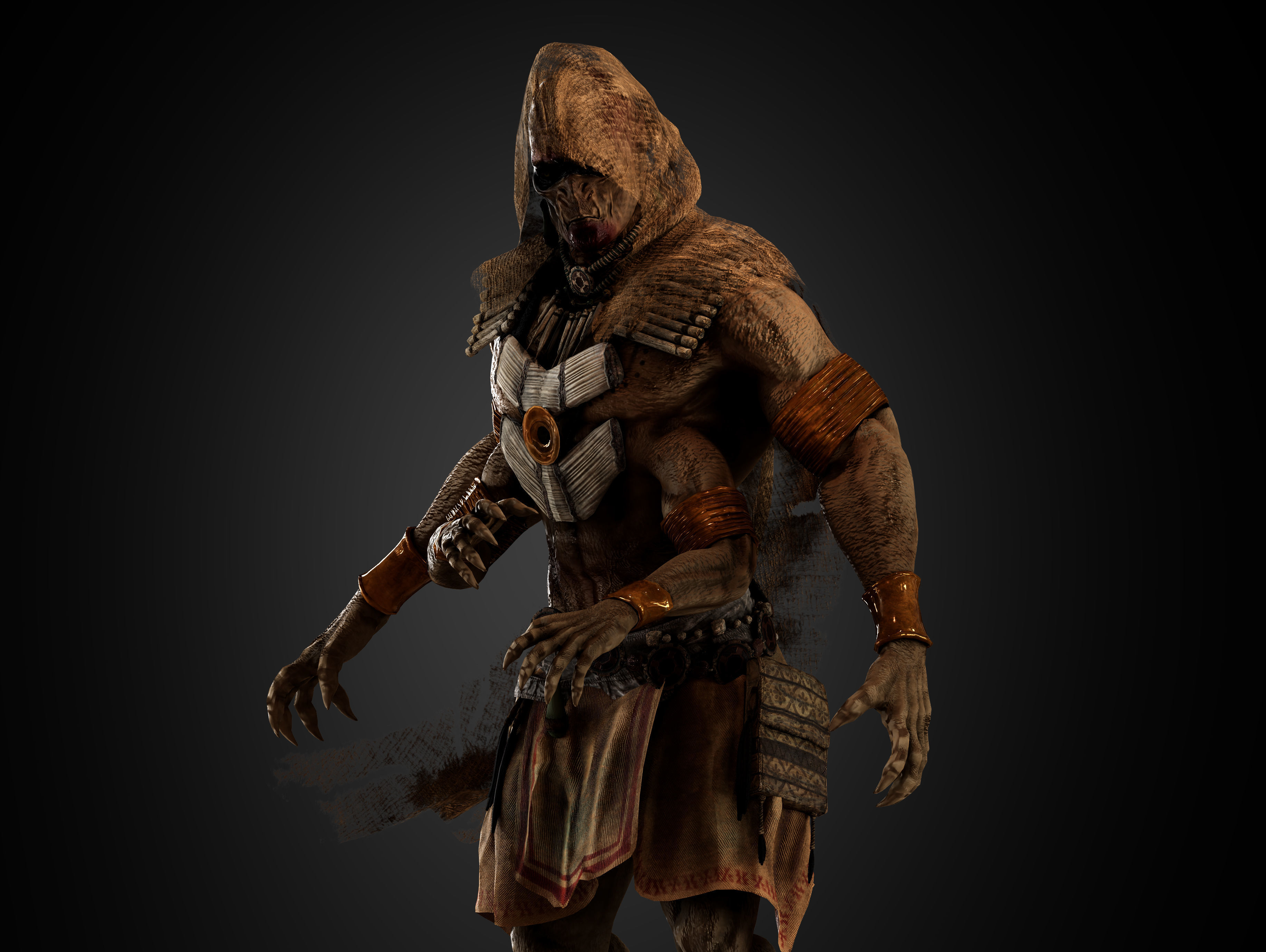 Native Alien Low-poly 3D model_3