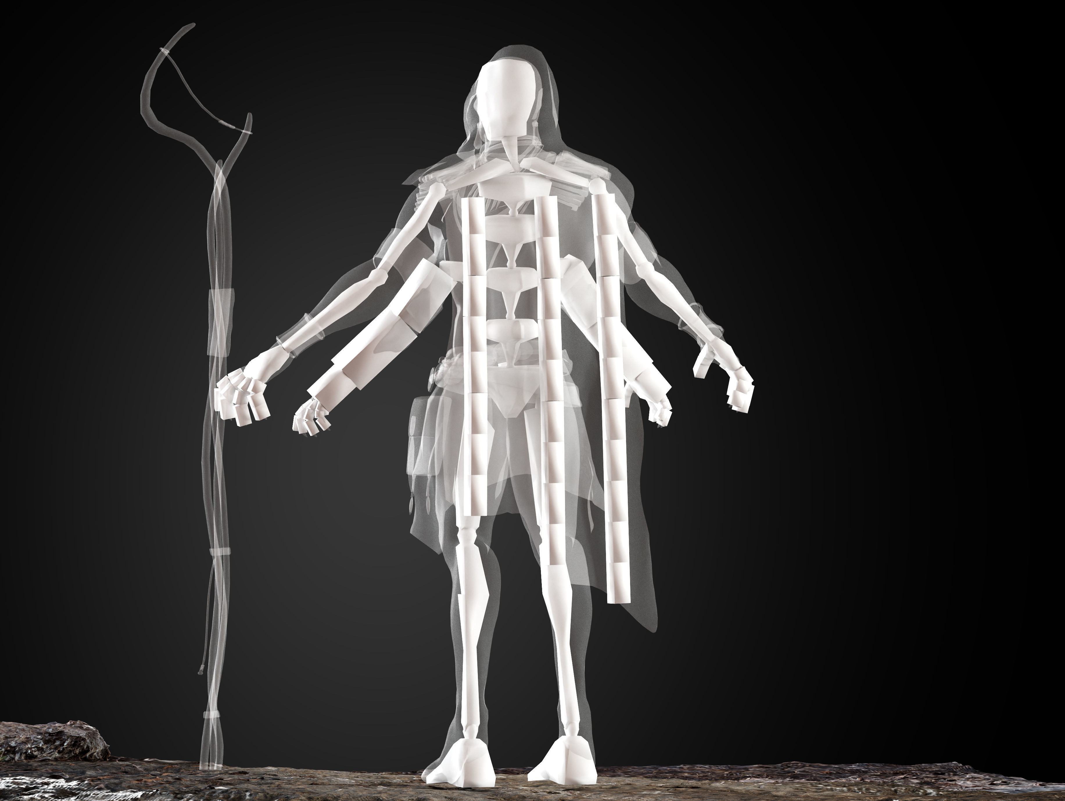 Native Alien Low-poly 3D model_14