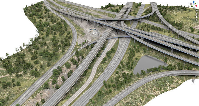 I-95 Highway Interstate Miami Florida Low-poly 3D model 5