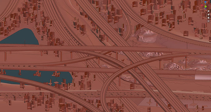 I-95 Highway Interstate Miami Florida Low-poly 3D model 2