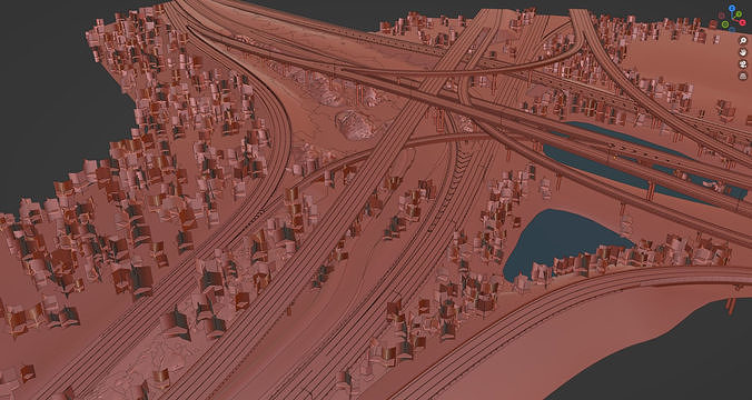 I-95 Highway Interstate Miami Florida Low-poly 3D model 6