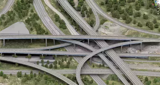 I-95 Highway Interstate Miami Florida Low-poly 3D model