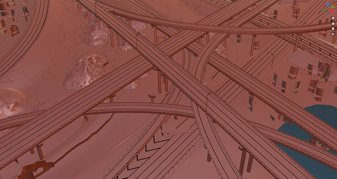 I-95 Highway Interstate Miami Florida Low-poly 3D model 4