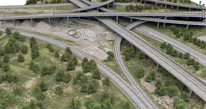 I-95 Highway Interstate Miami Florida Low-poly 3D model 7