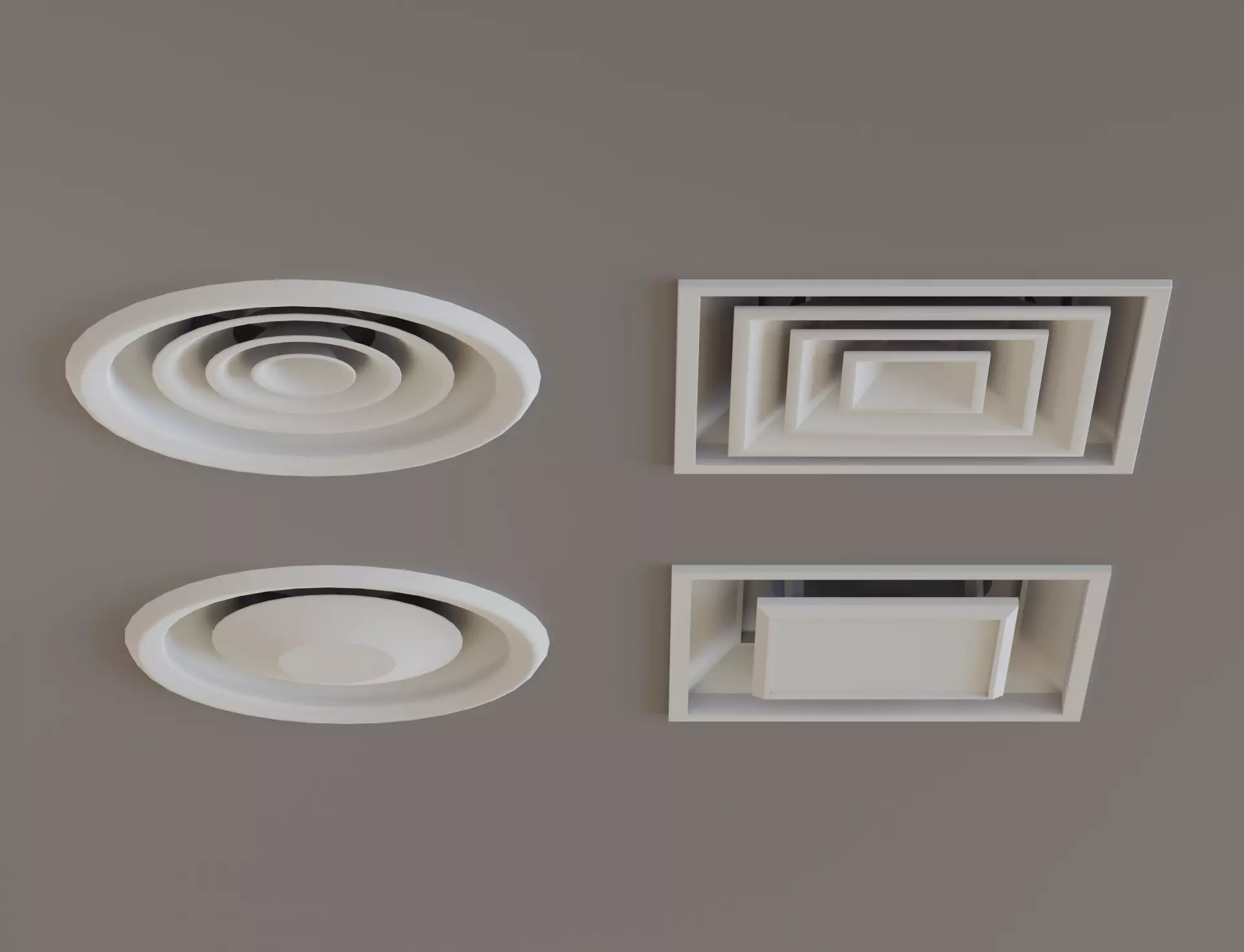 Low Poly Ceiling Air Conditioner 2 Low-poly 3D model_0