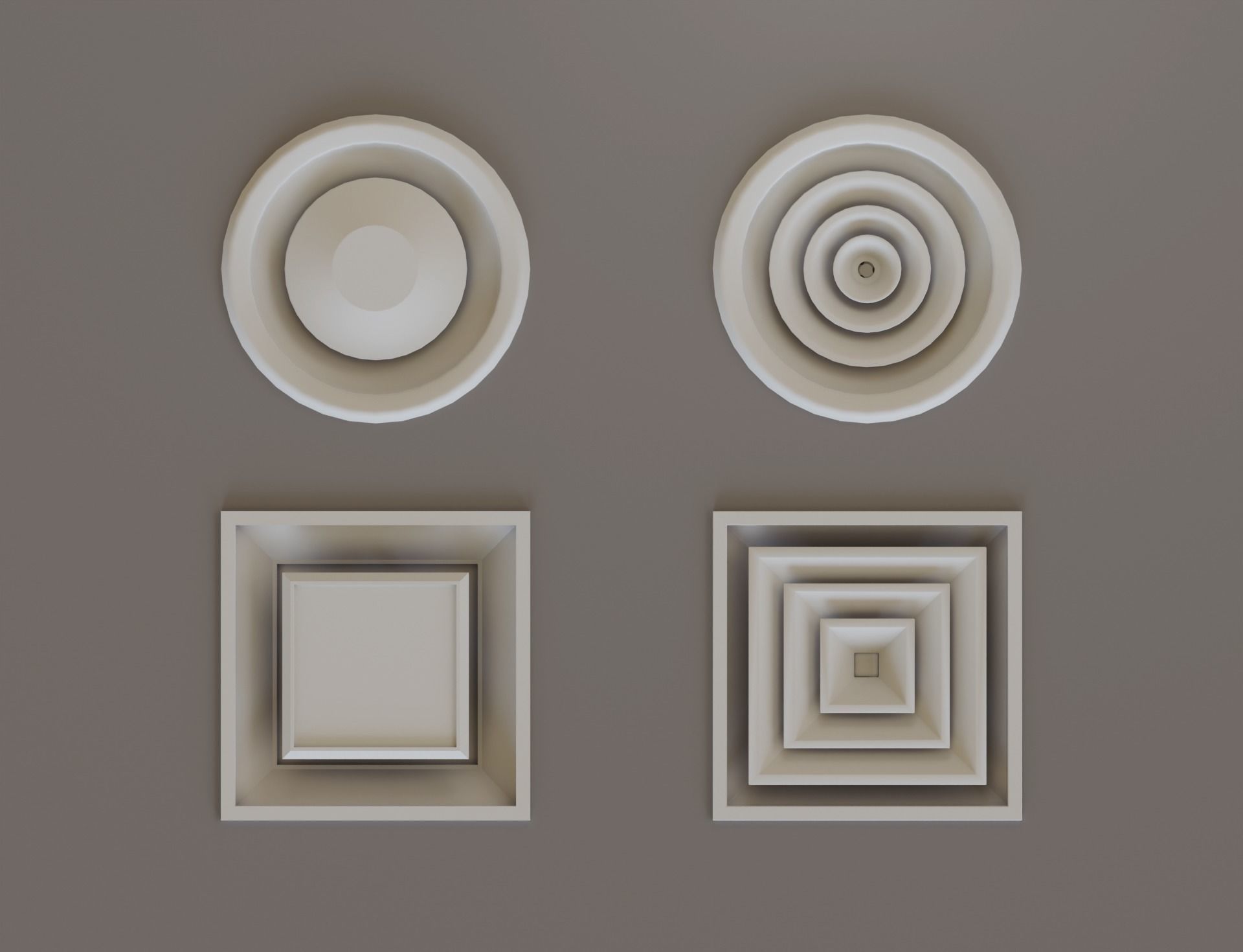 Low Poly Ceiling Air Conditioner 2 Low-poly 3D model_1