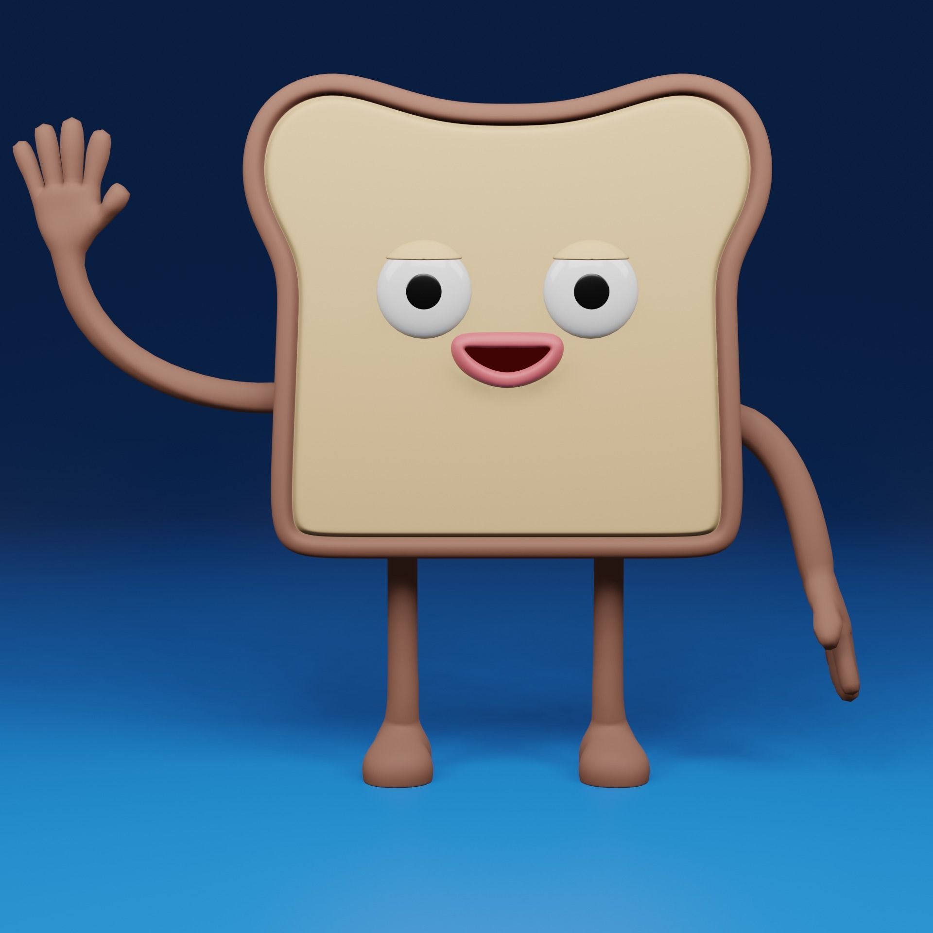 Cartoon Bread Free 3D model_2