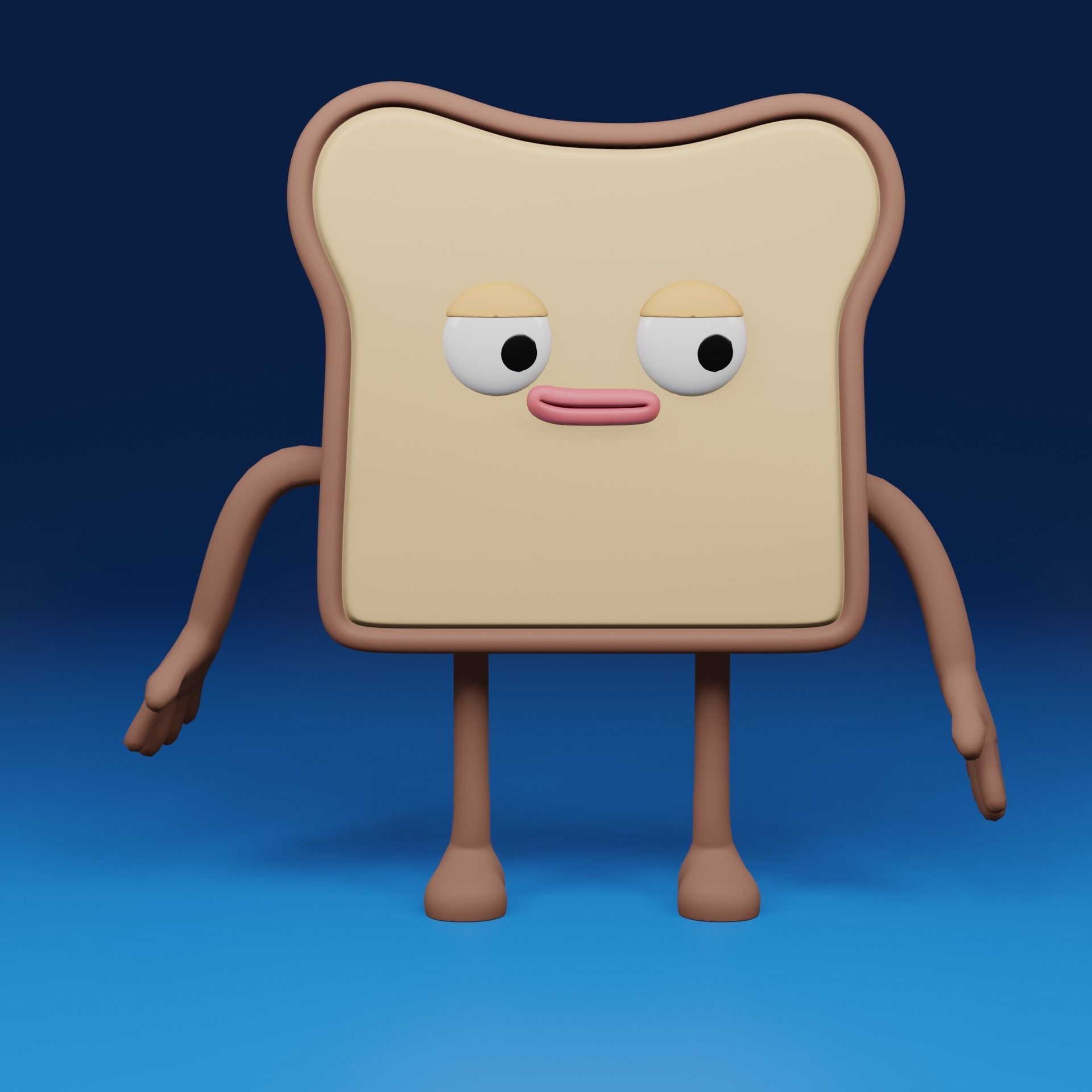 Cartoon Bread Free 3D model_4