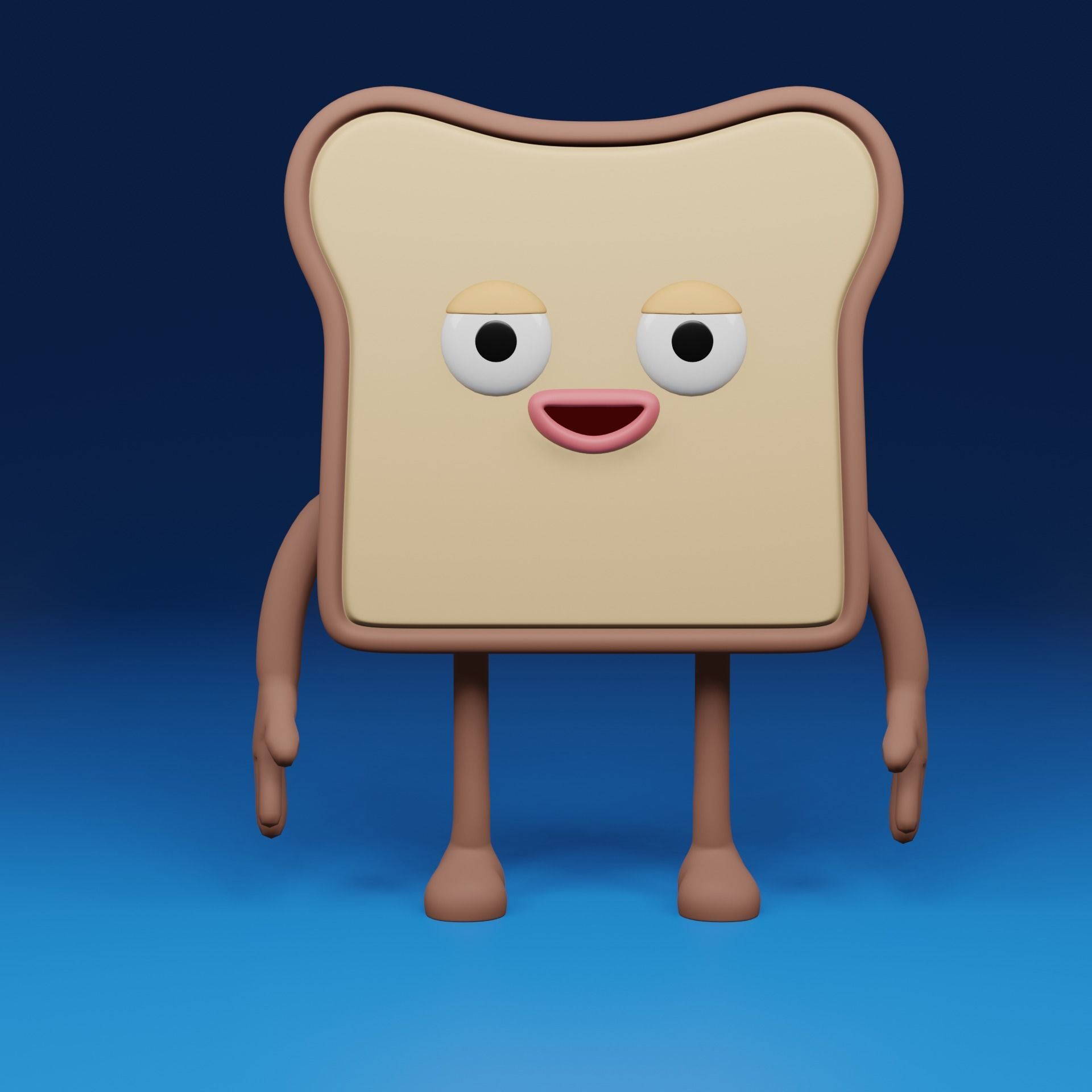 Cartoon Bread Free 3D model_6