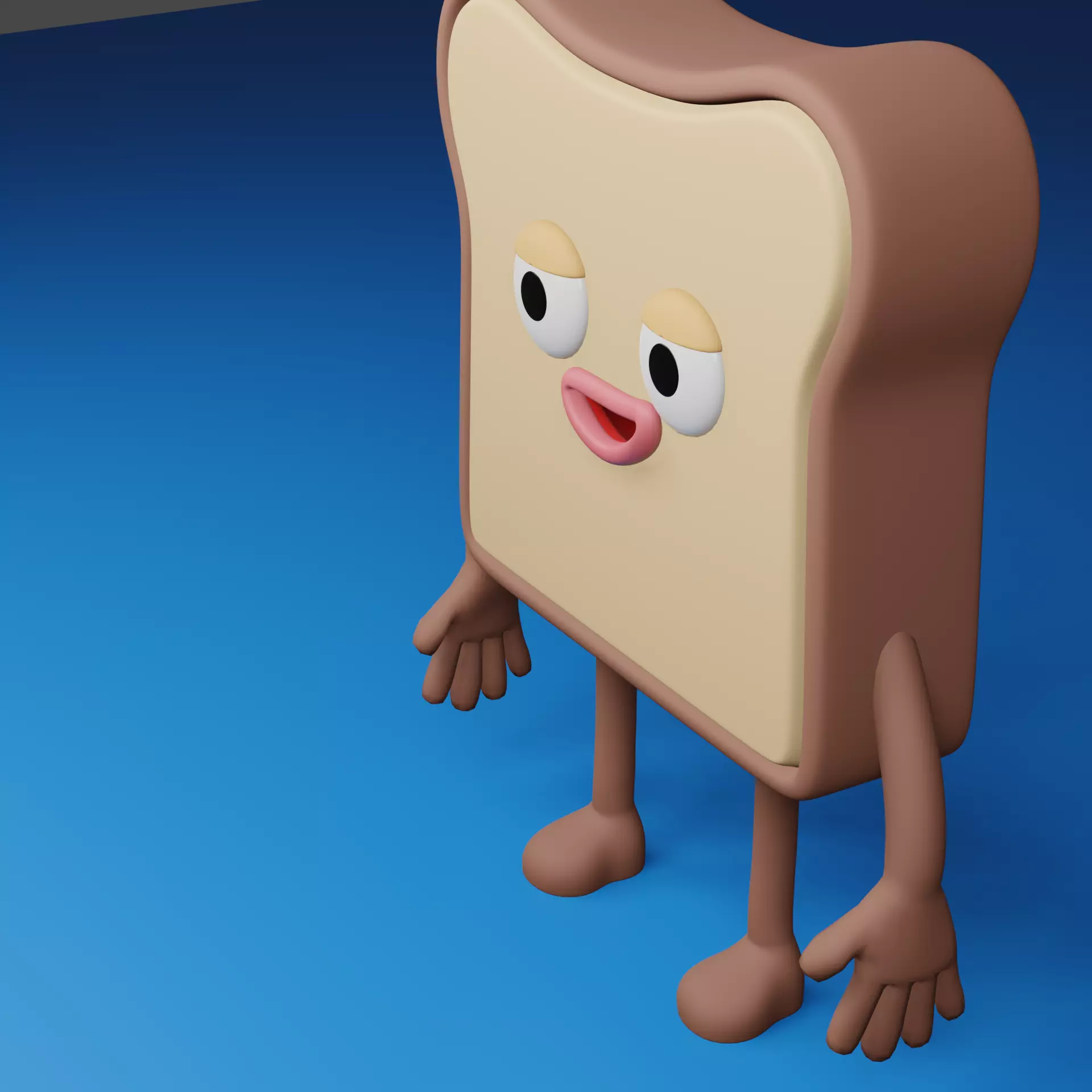 Cartoon Bread Free 3D model_0
