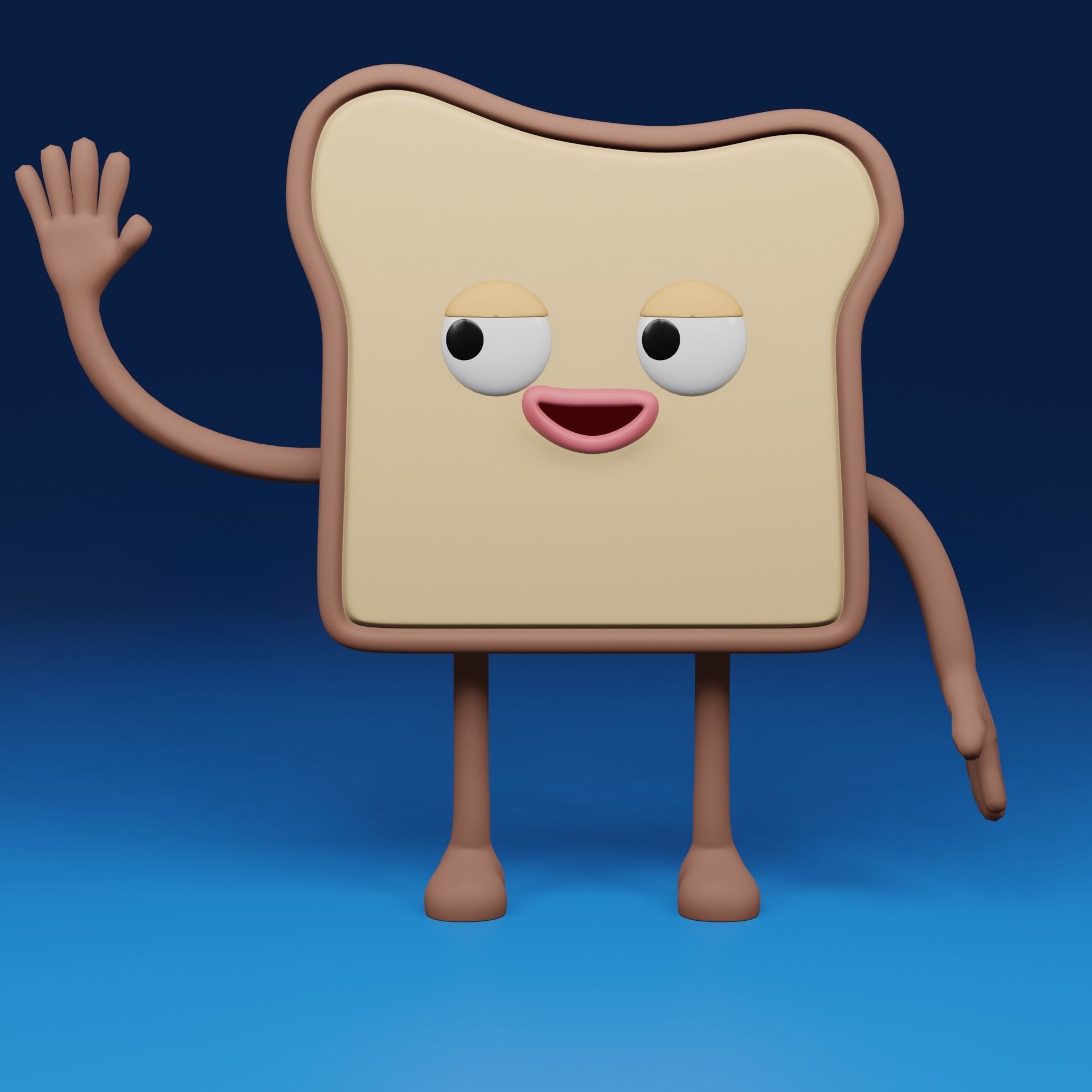 Cartoon Bread Free 3D model_3