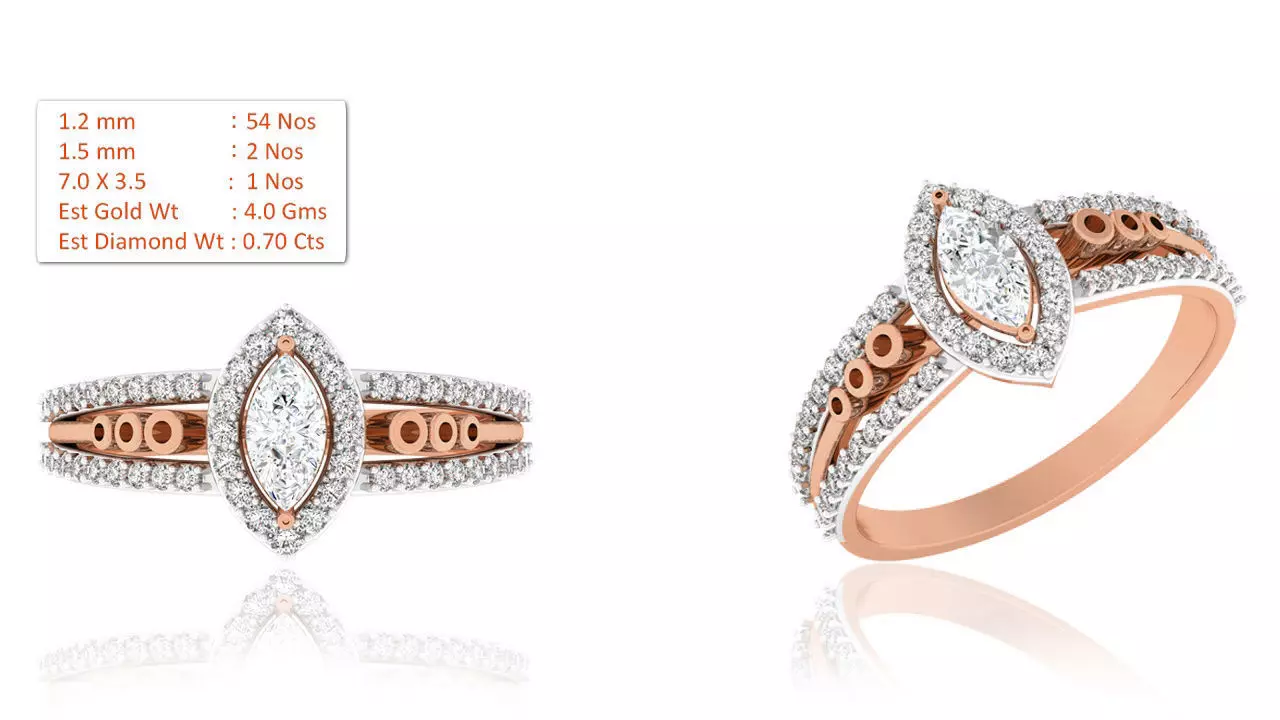 Women Solitaire Ring 3dm render details 3D print model_0