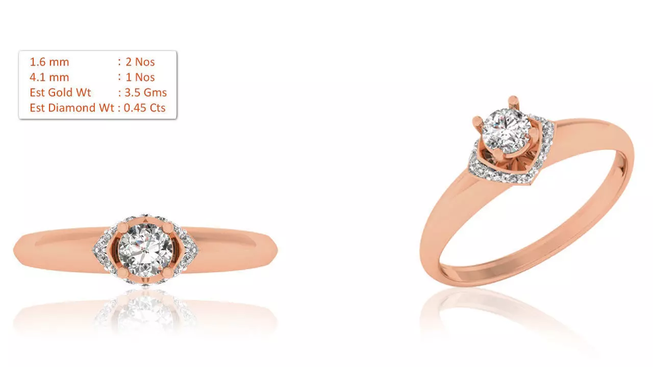 Women Solitaire Ring 3dm render details 3D print model_0