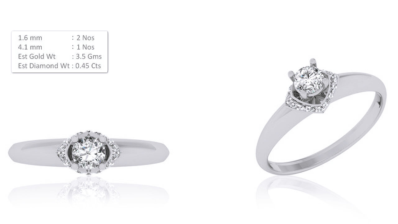 Women Solitaire Ring 3dm render details 3D print model_2