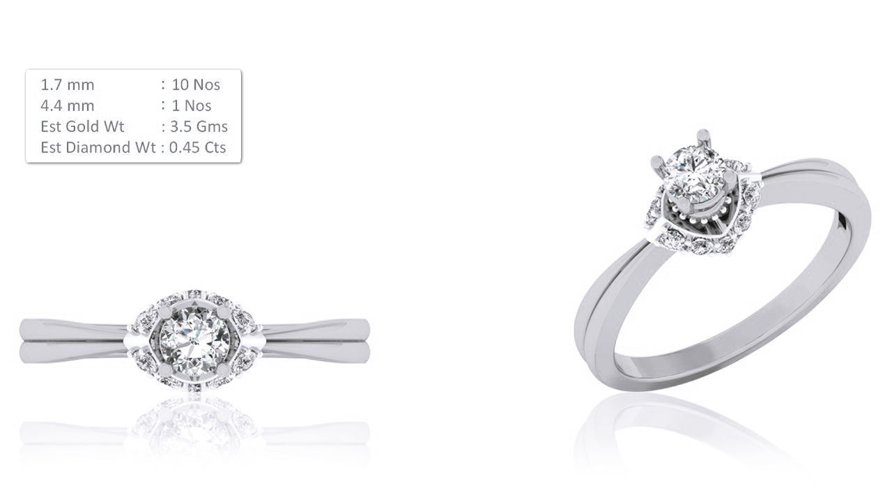 Women Solitaire Ring 3dm render details 3D print model_2