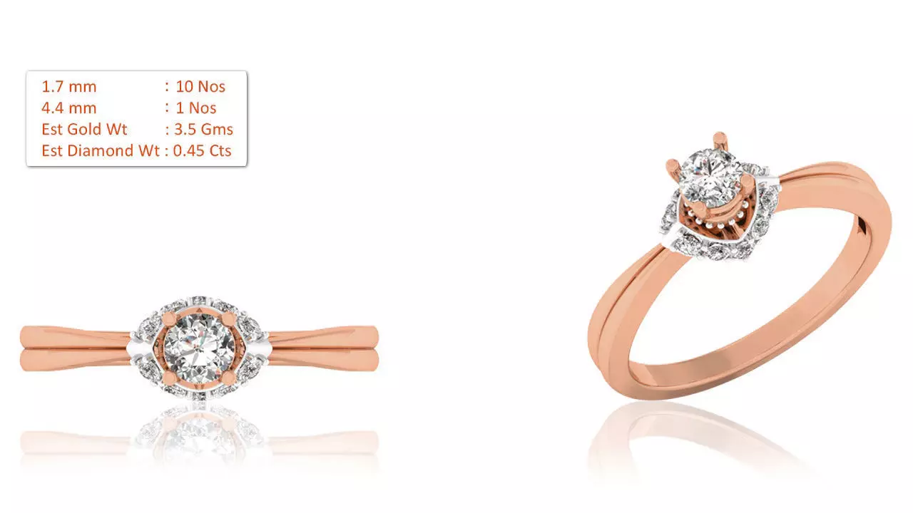 Women Solitaire Ring 3dm render details 3D print model_0