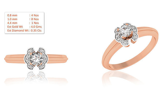 Women Solitaire Ring 3dm render details 3D print model