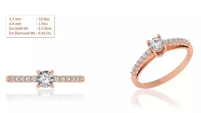 Women Solitaire Ring 3dm render details