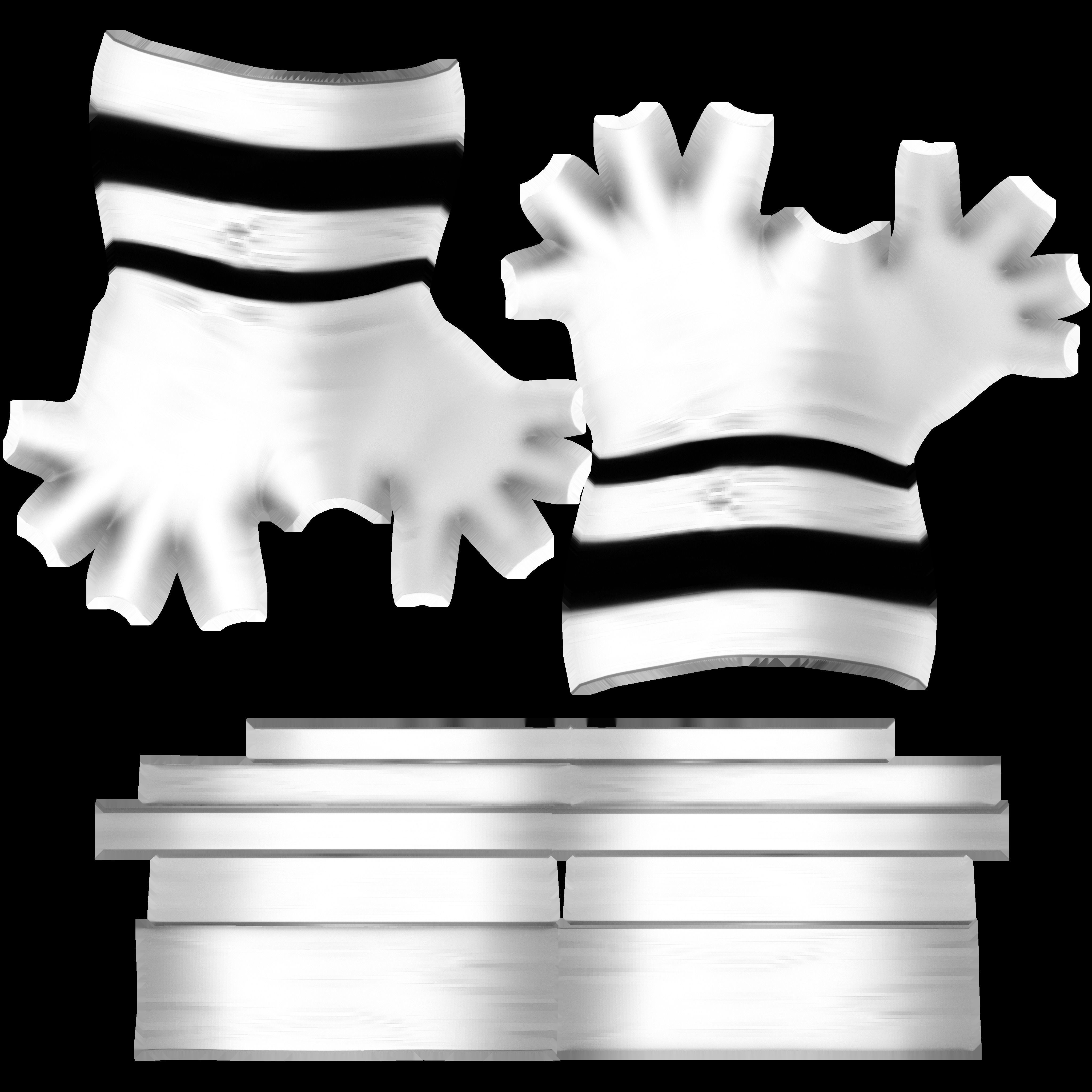 Female Steampunk Cosplay Fingerless Gloves Low-poly 3D model_12