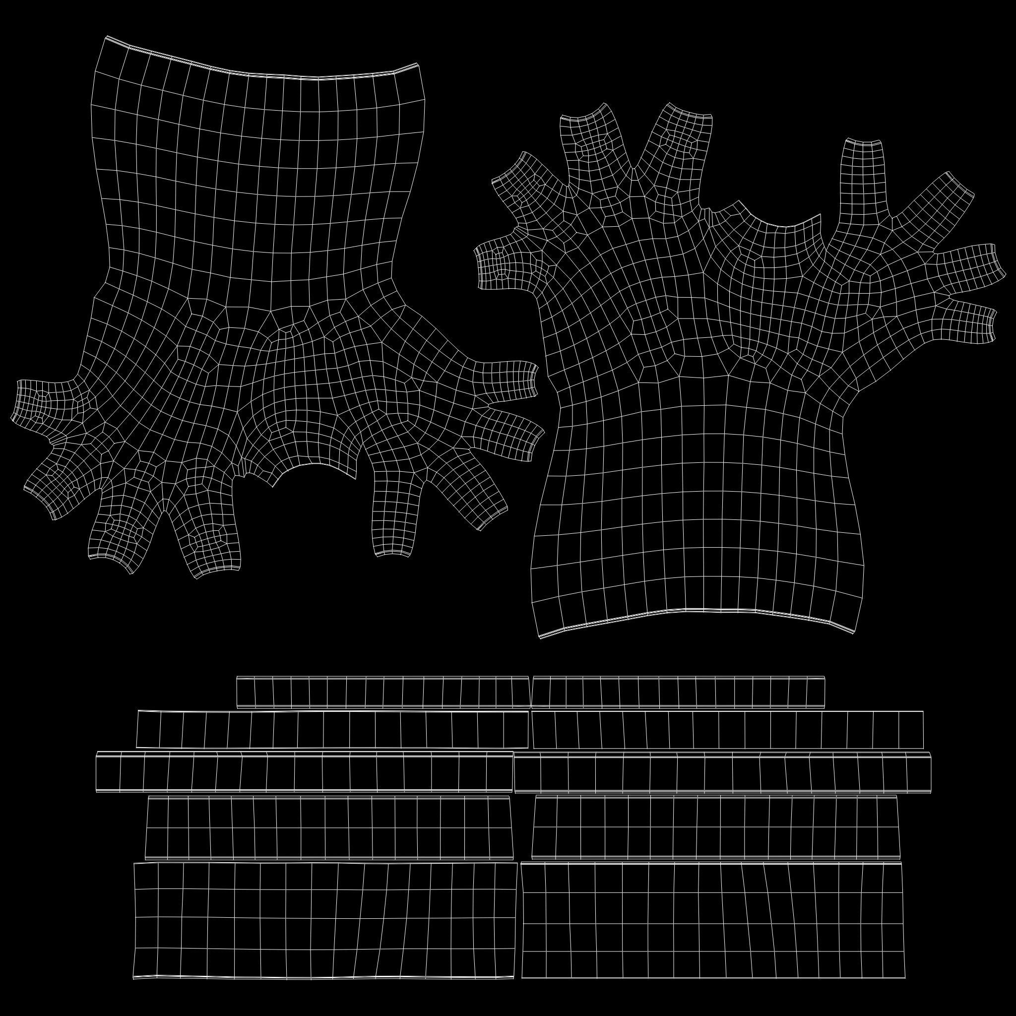 Female Steampunk Cosplay Fingerless Gloves Low-poly 3D model_14