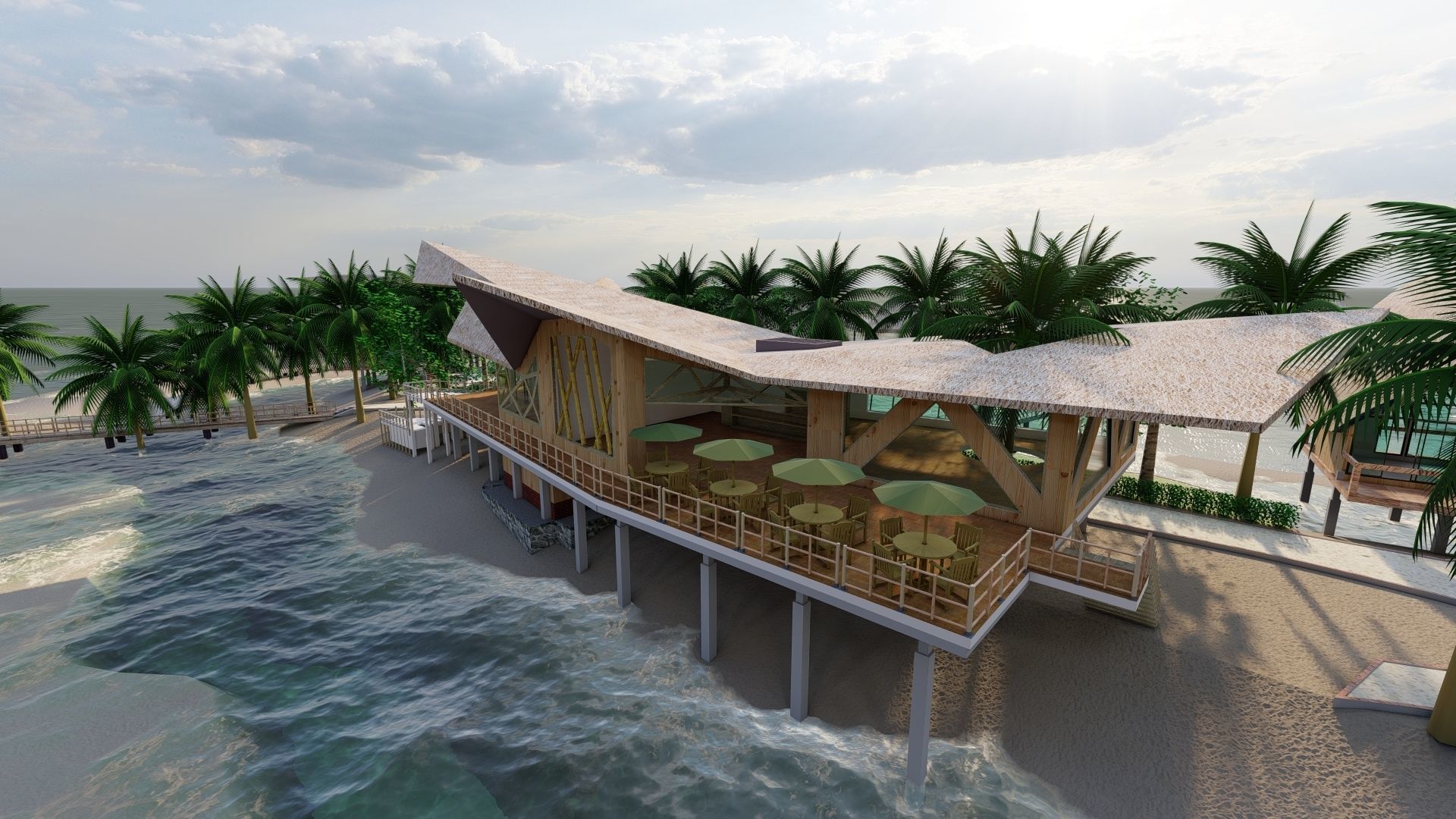 Tropical Hotel and Resort 3D model_3