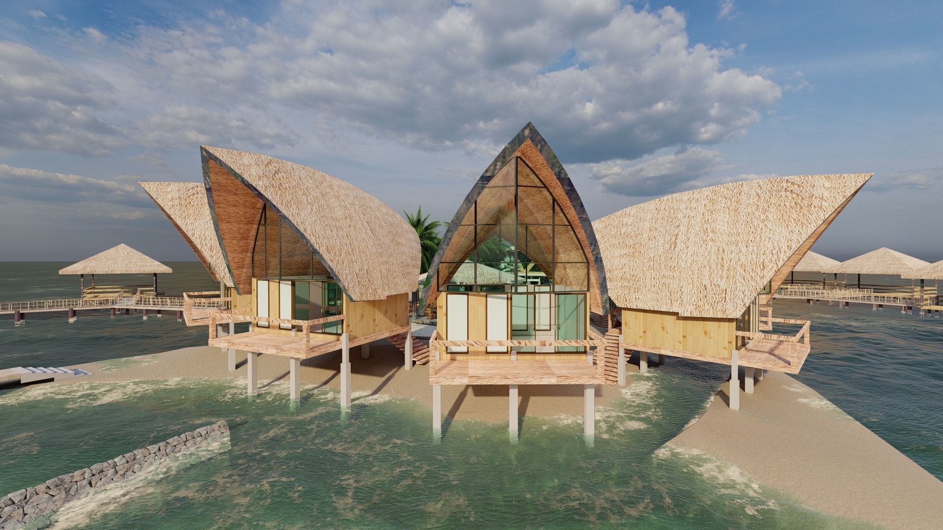 Tropical Hotel and Resort 3D model_2