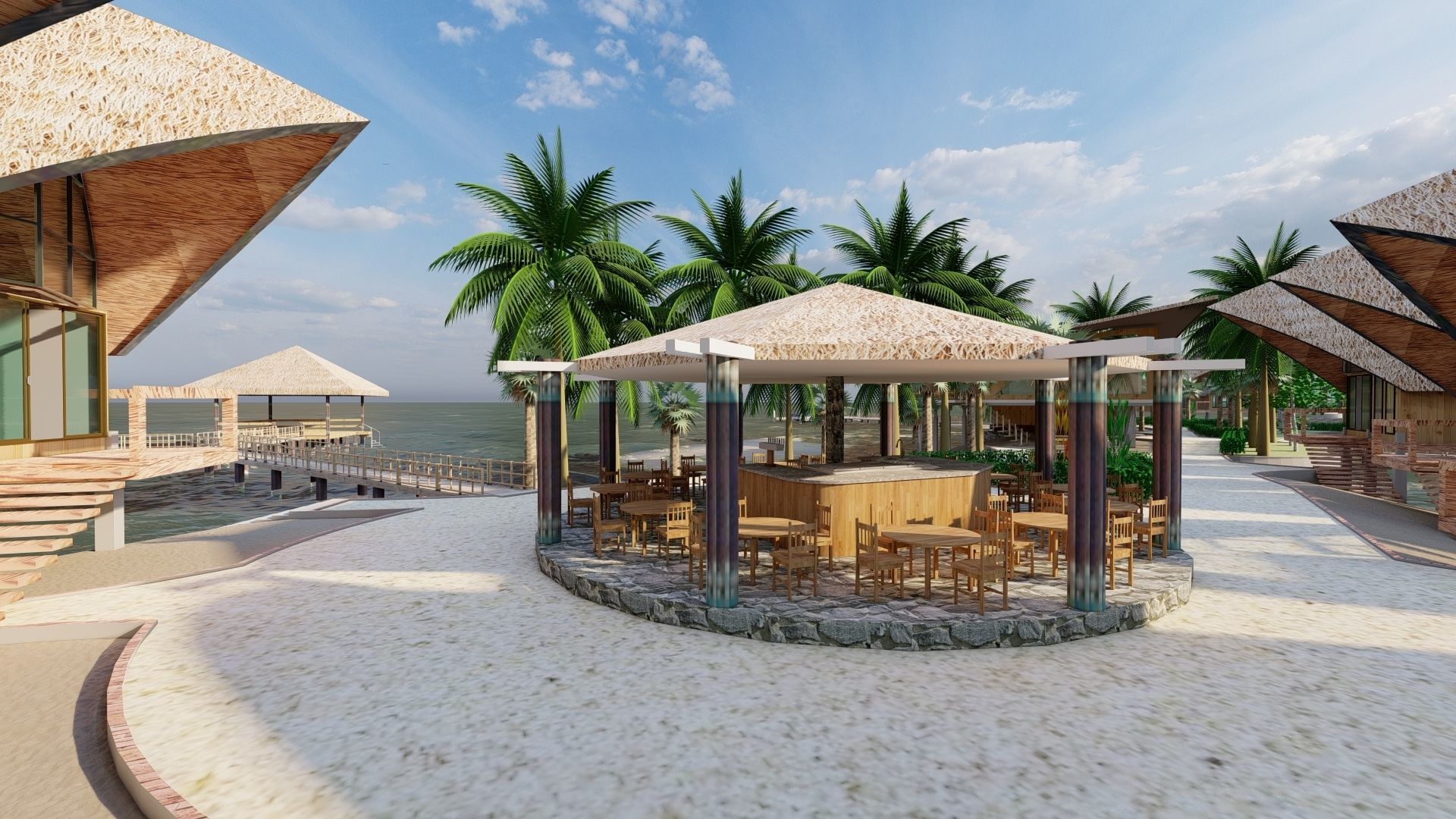 Tropical Hotel and Resort 3D model_8