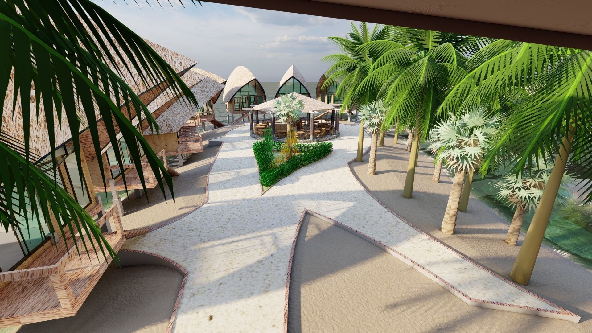 Tropical Hotel and Resort 3D model_9