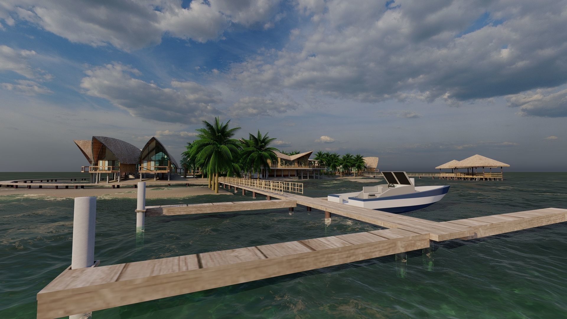 Tropical Hotel and Resort 3D model_6