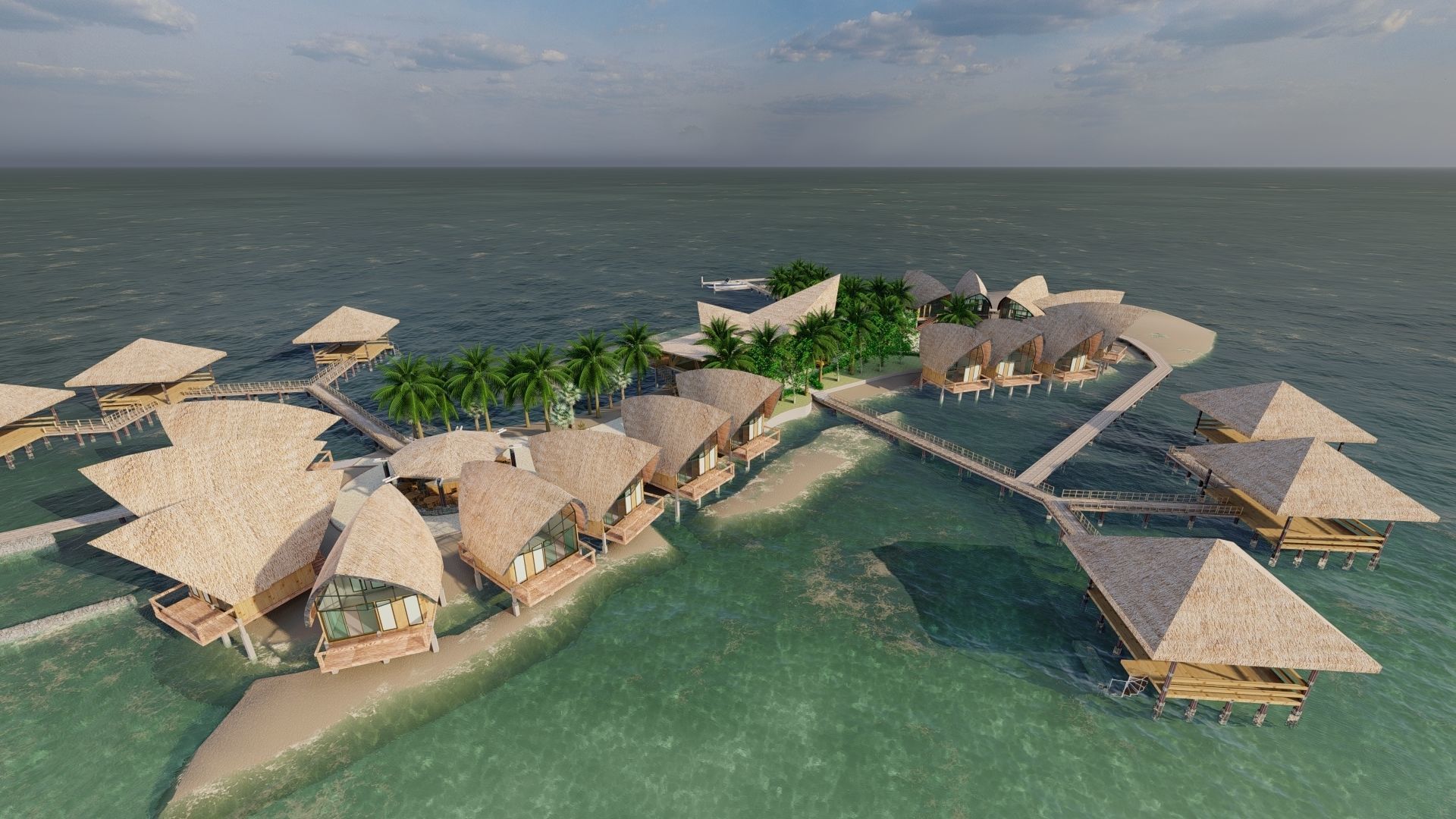 Tropical Hotel and Resort 3D model_7