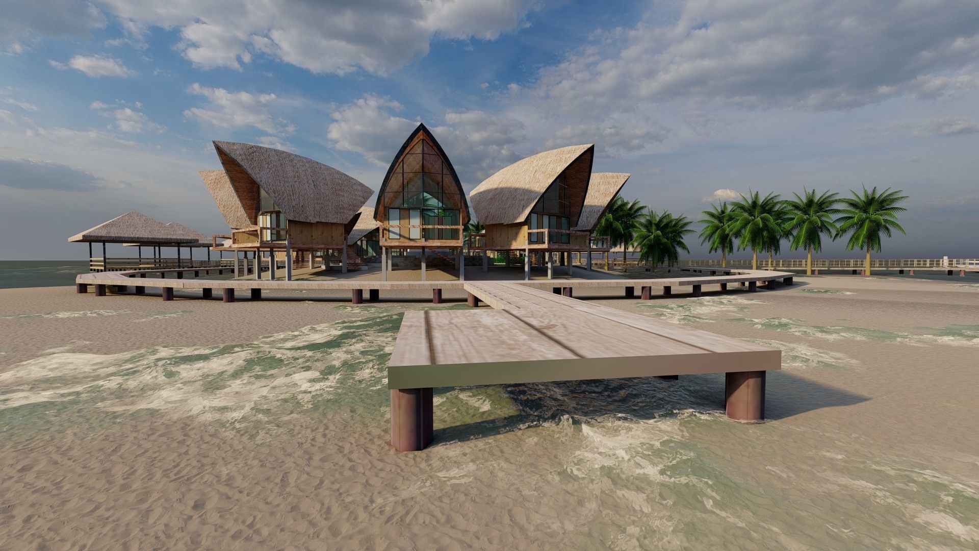 Tropical Hotel and Resort 3D model_5