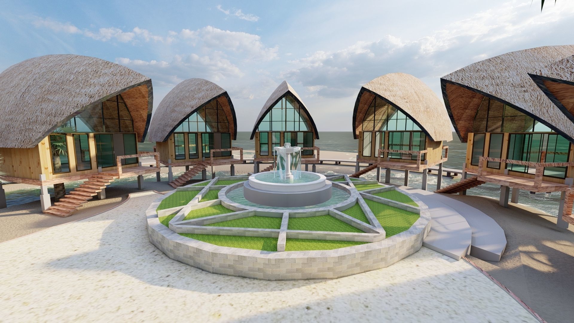 Tropical Hotel and Resort 3D model_10