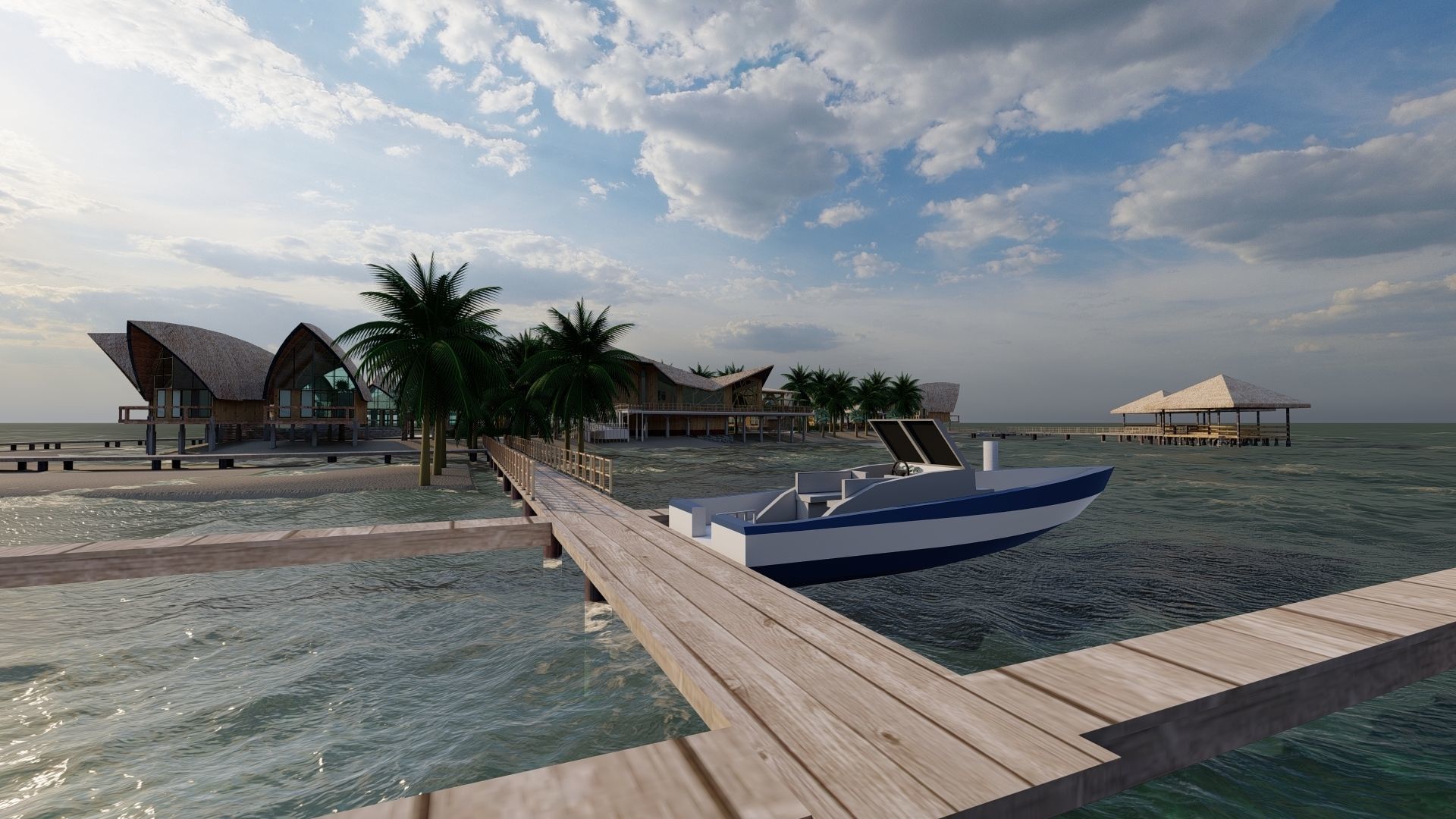 Tropical Hotel and Resort 3D model_13