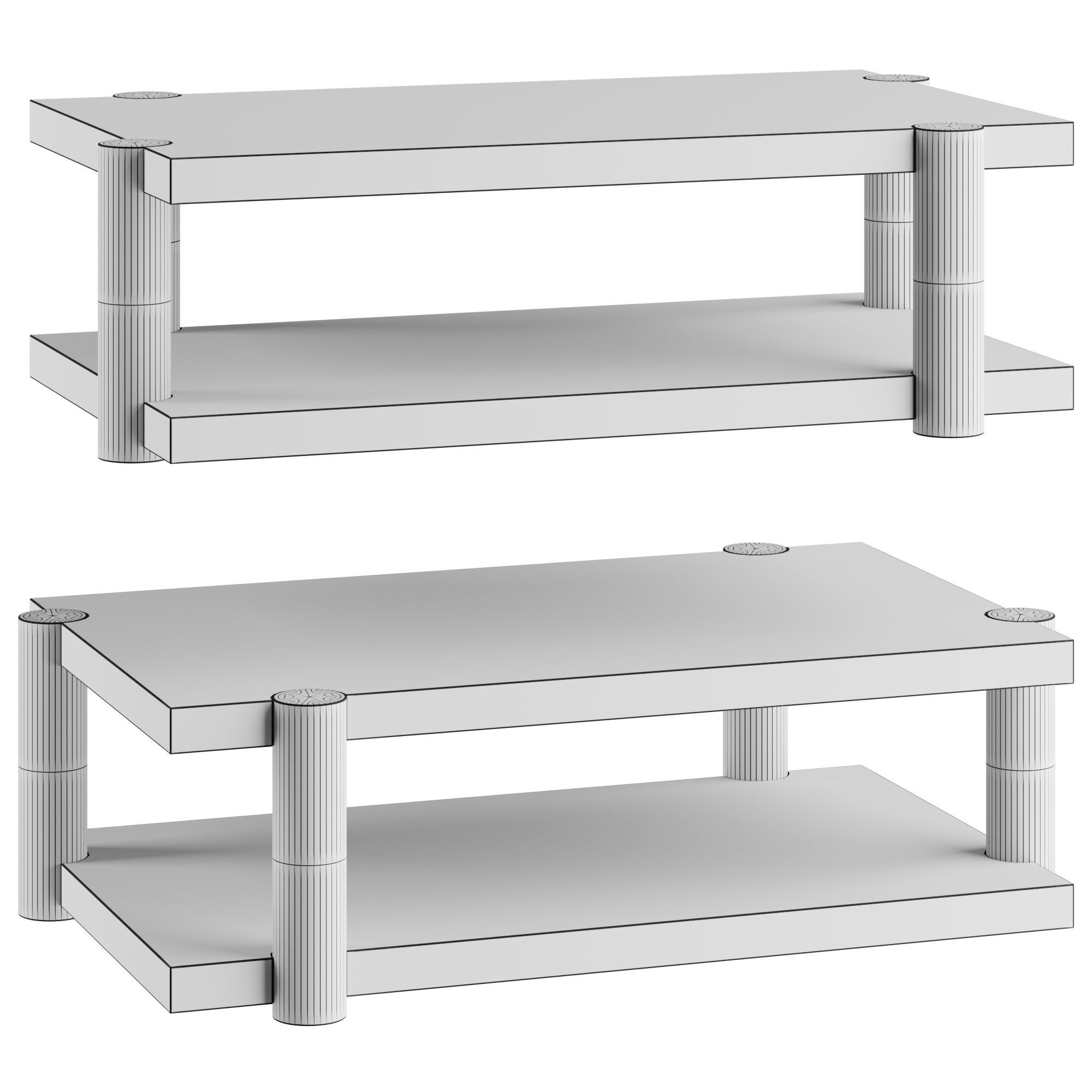 Trianon Cocktail Table 3D model_2