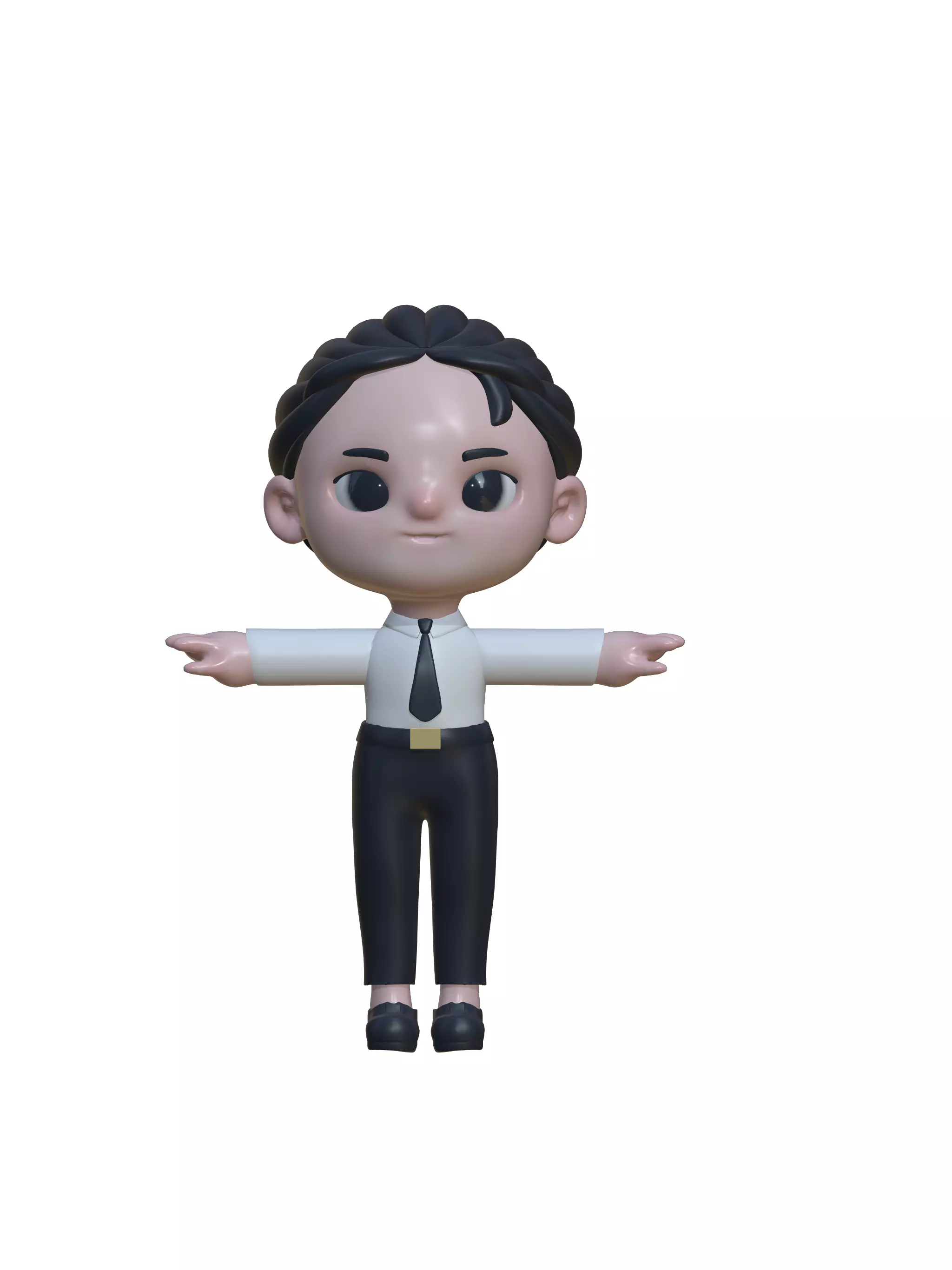Thai boy student university uniform 3D model_0