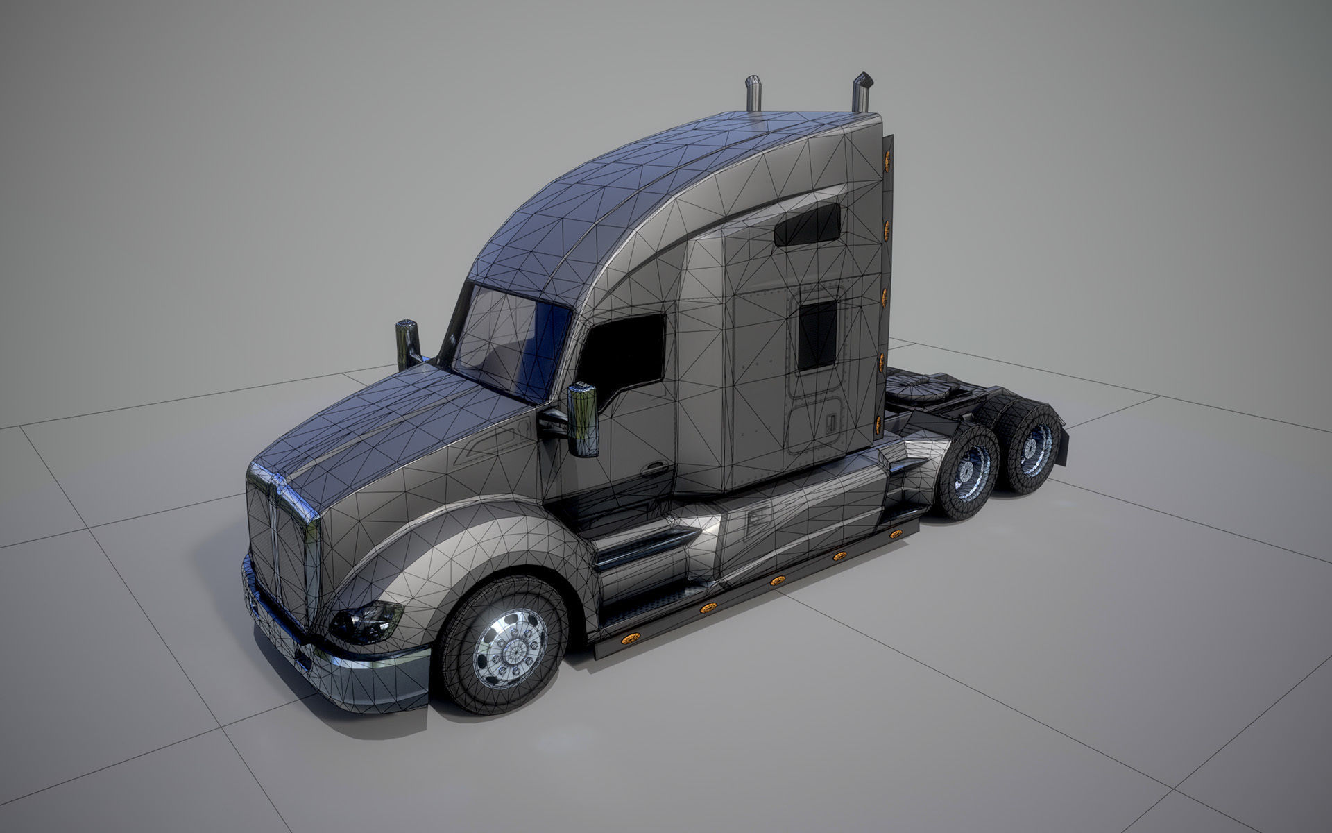 American Truck 8 and upgrades - Mobile Asset Low-poly 3D model Low-poly 3D model_8