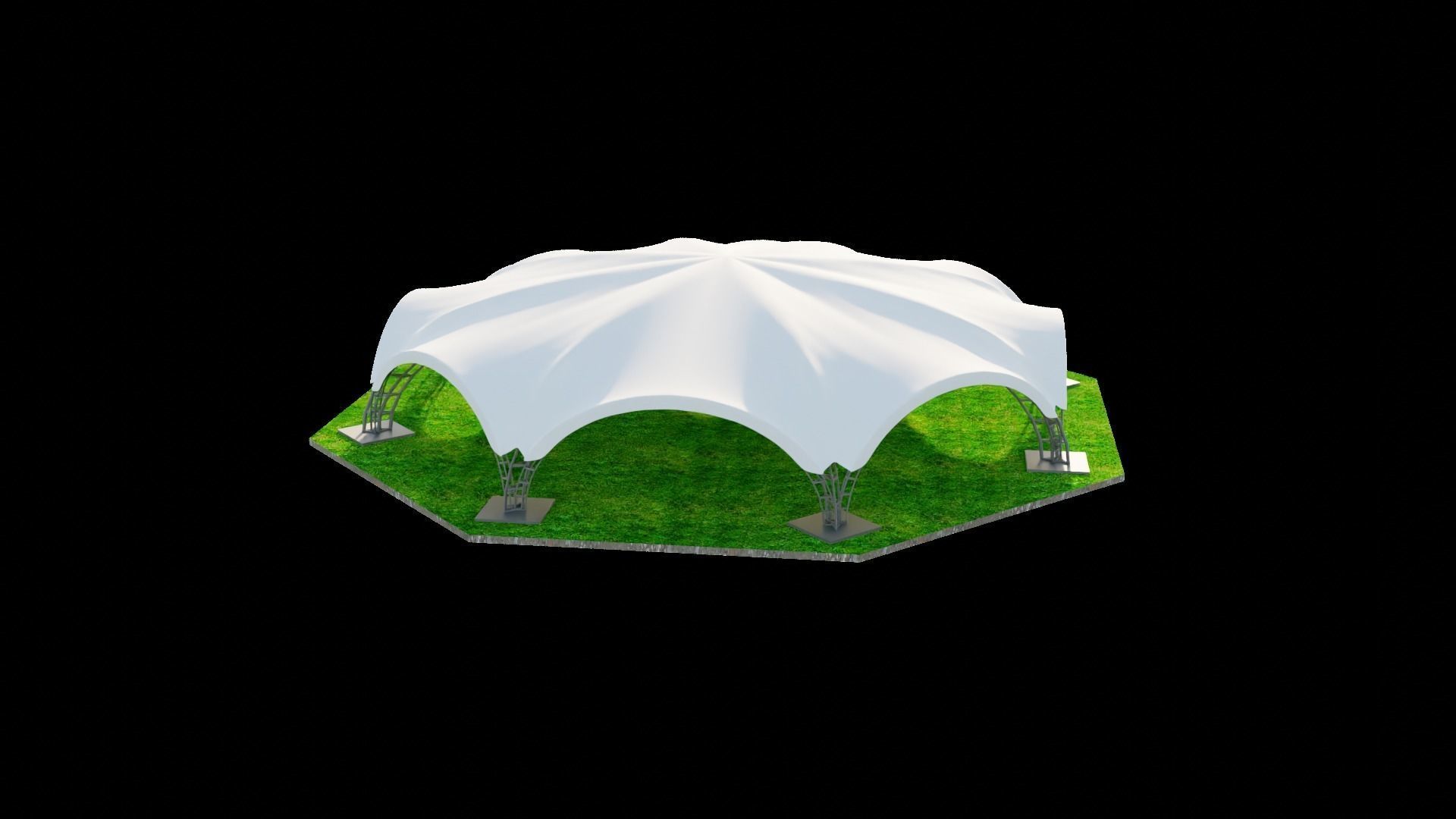 arch ten  octagonal 24x24 3D model_1