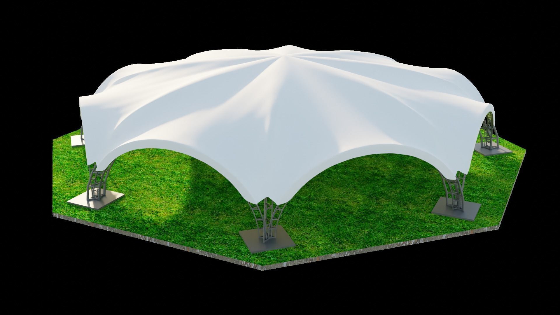 arch ten  octagonal 24x24 3D model_4