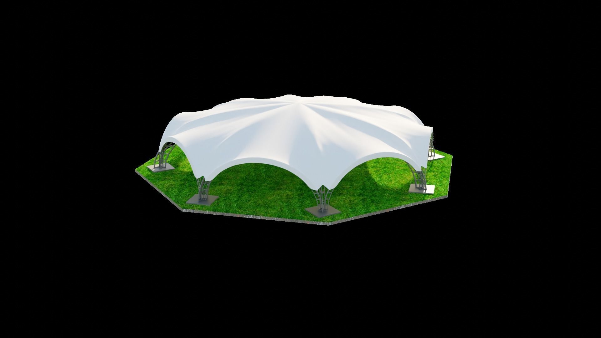 arch ten  octagonal 24x24 3D model_2