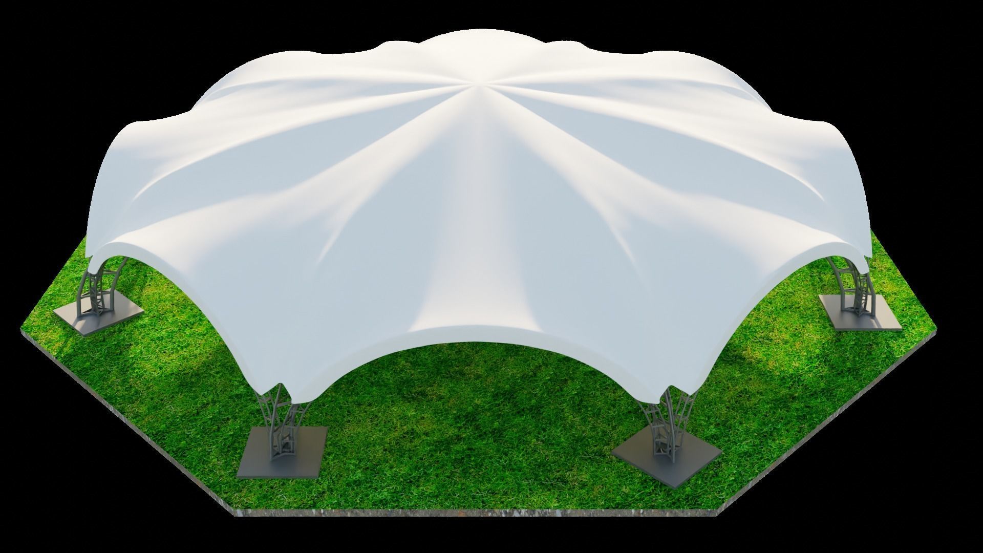 arch ten  octagonal 24x24 3D model_3