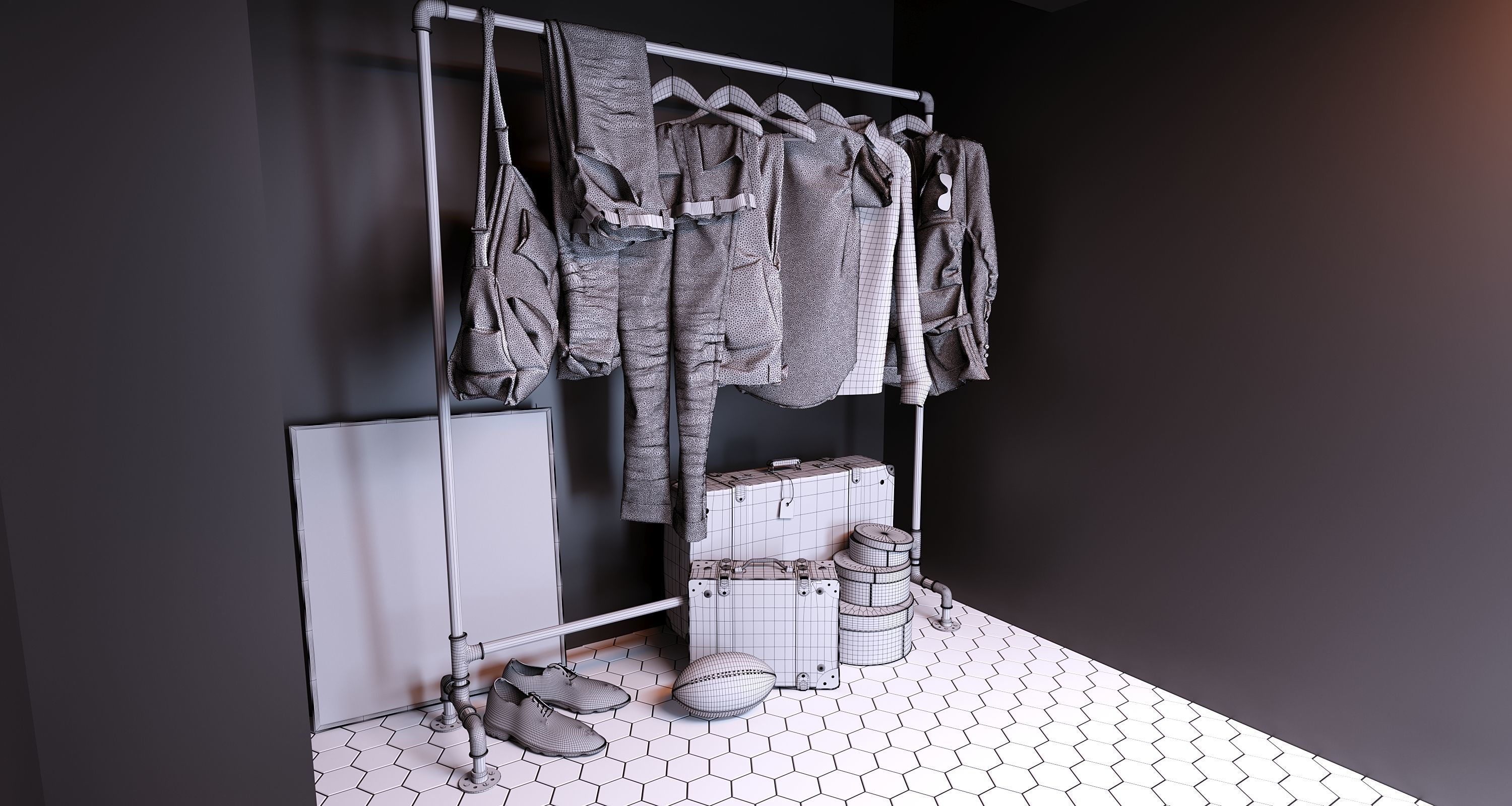  Clothing set for men 3D model_6