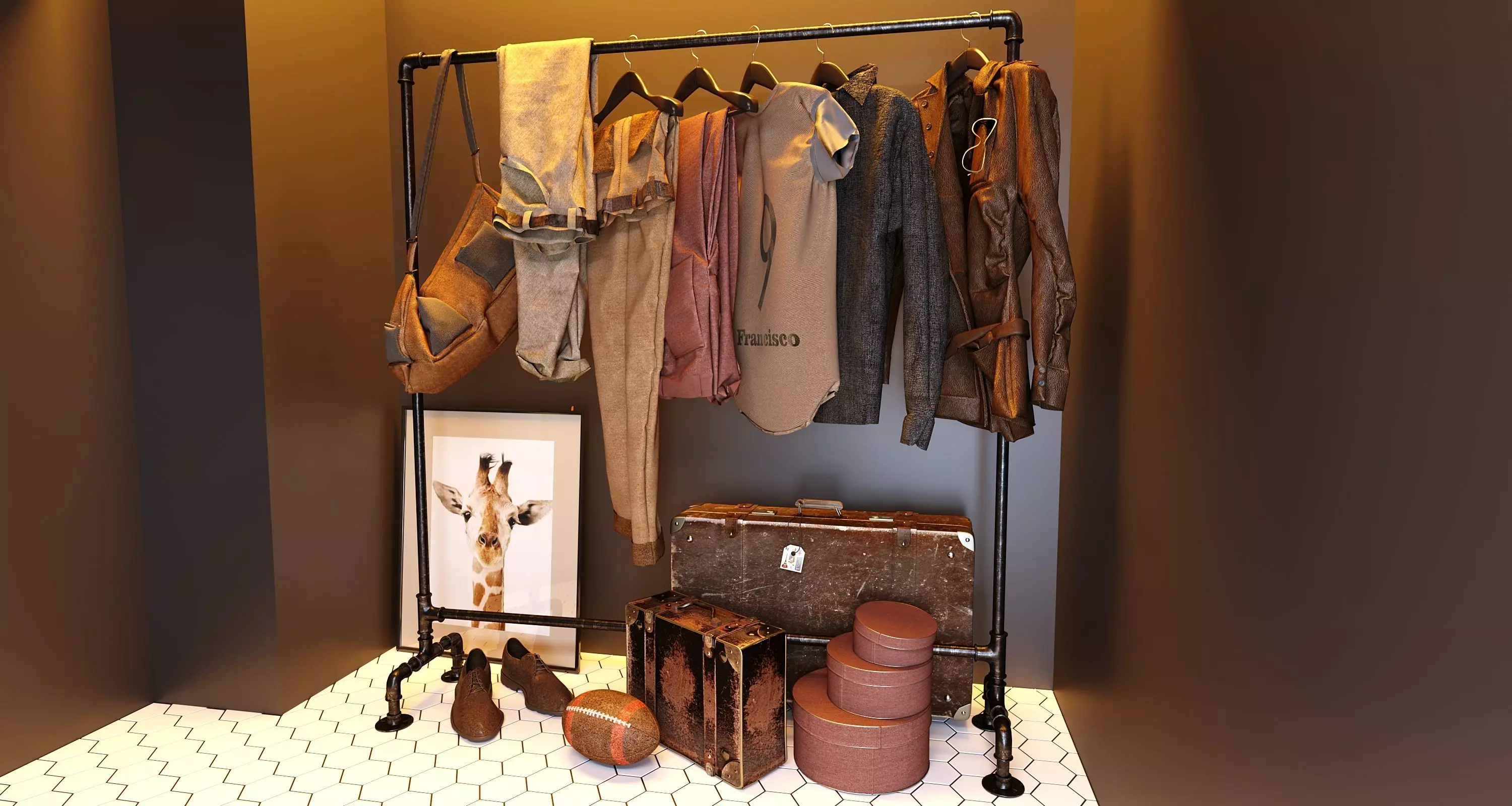  Clothing set for men 3D model_0