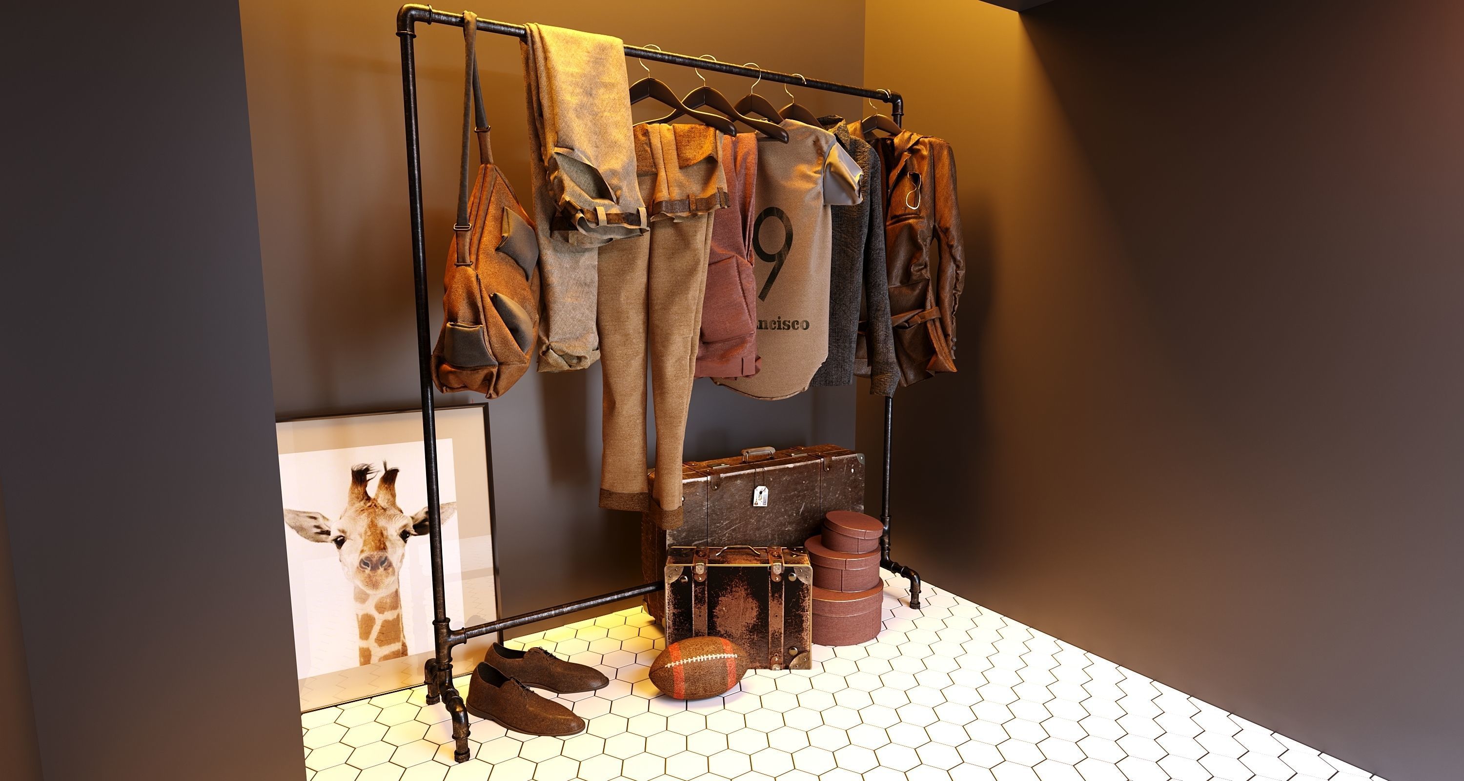  Clothing set for men 3D model_1