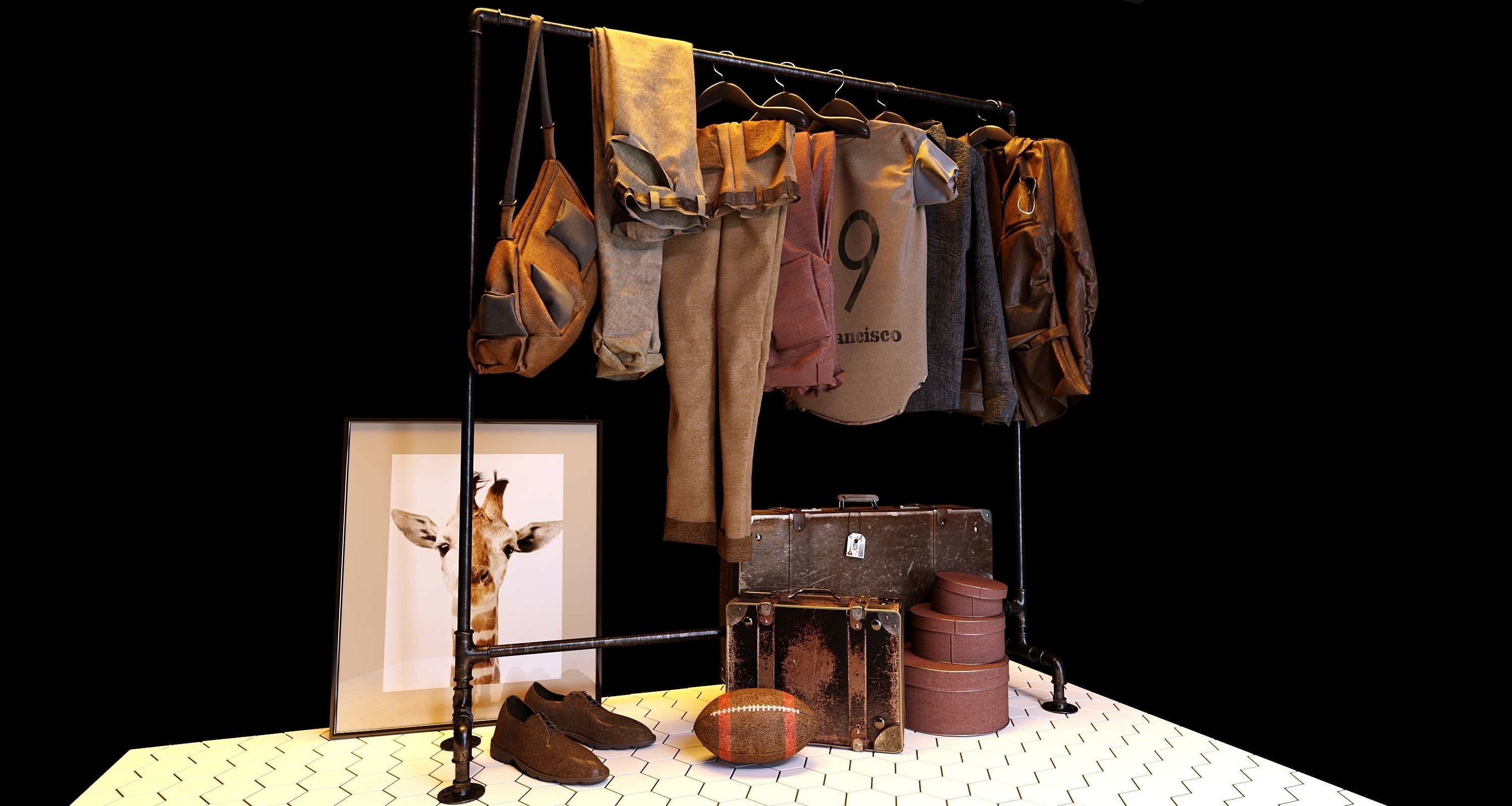  Clothing set for men 3D model_2