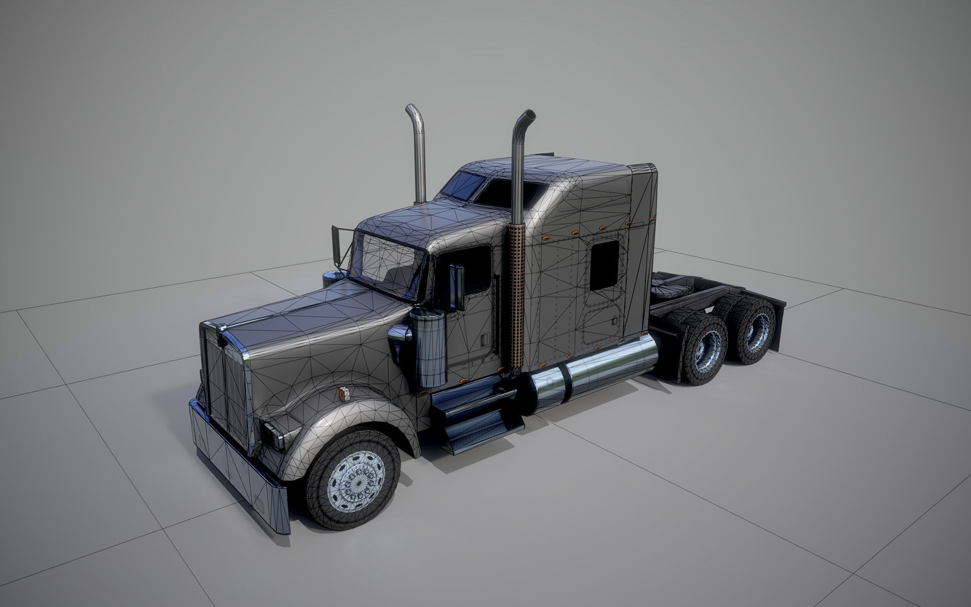 American Truck 9 and upgrades - Mobile Asset Low-poly 3D model Low-poly 3D model_8