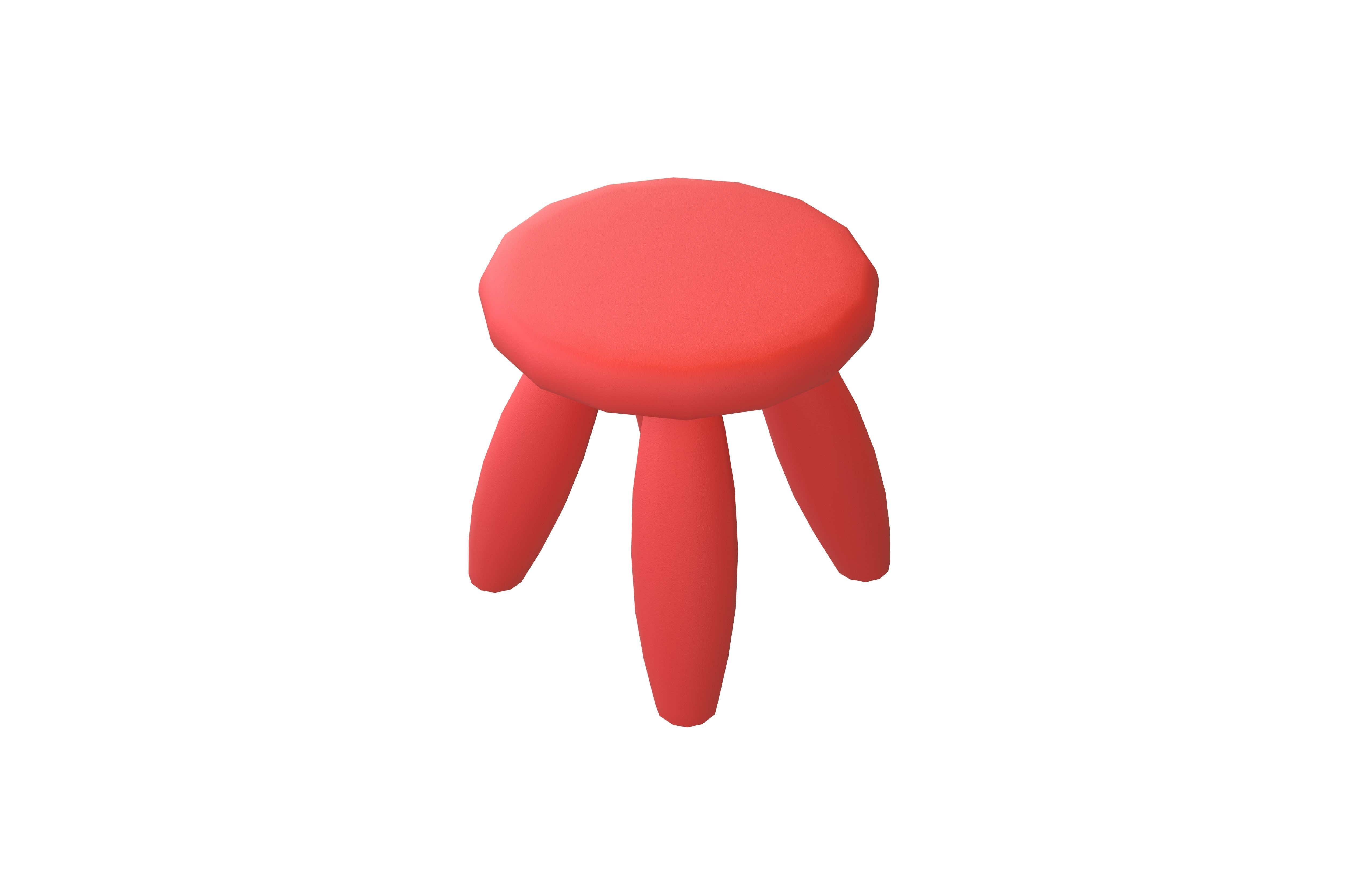 Children Chair V1 006 Low-poly 3D model_2