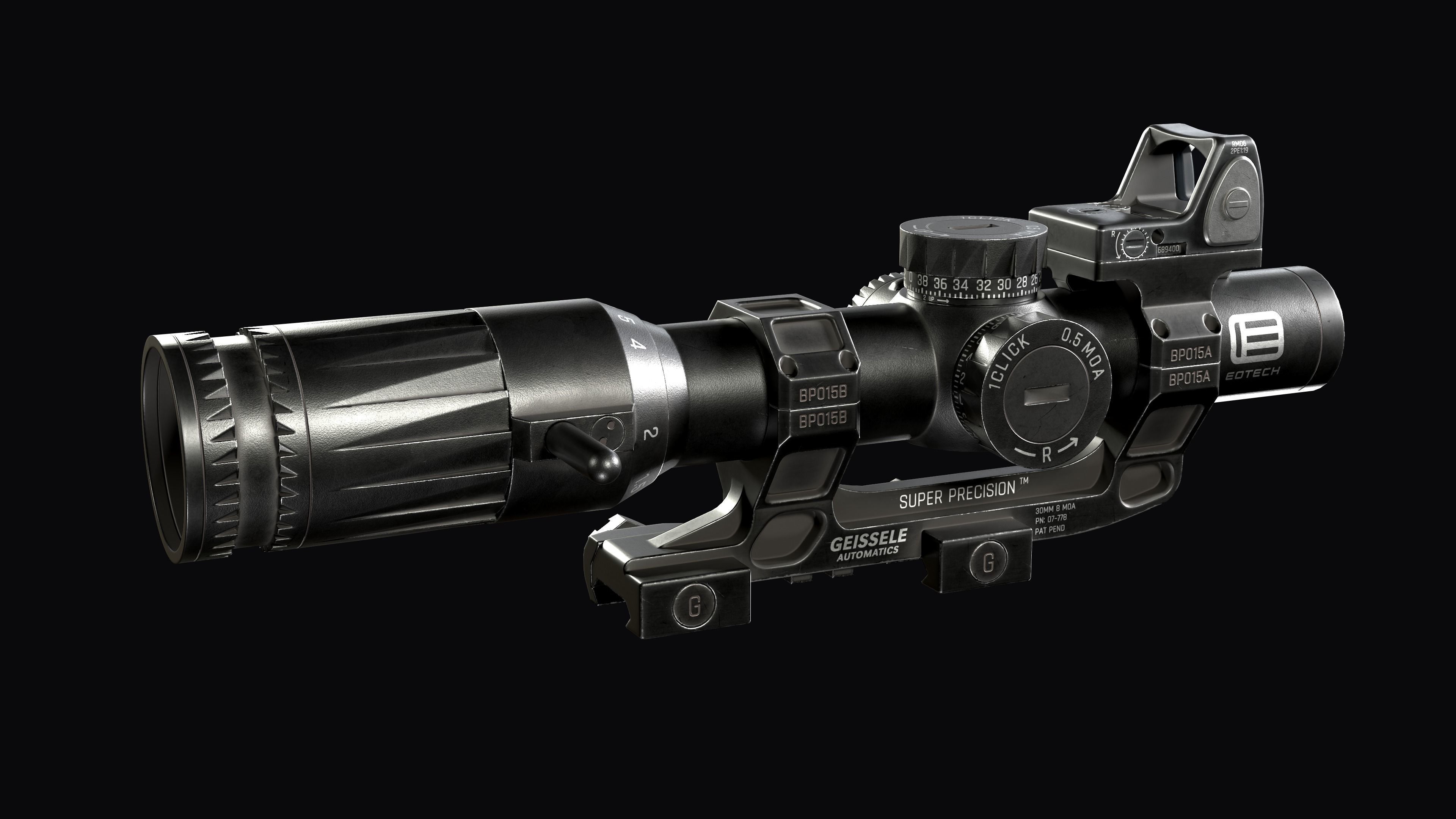 EOTech  Variable Optic with TRIJICON RMR red dot sight 3D Model Collection_4