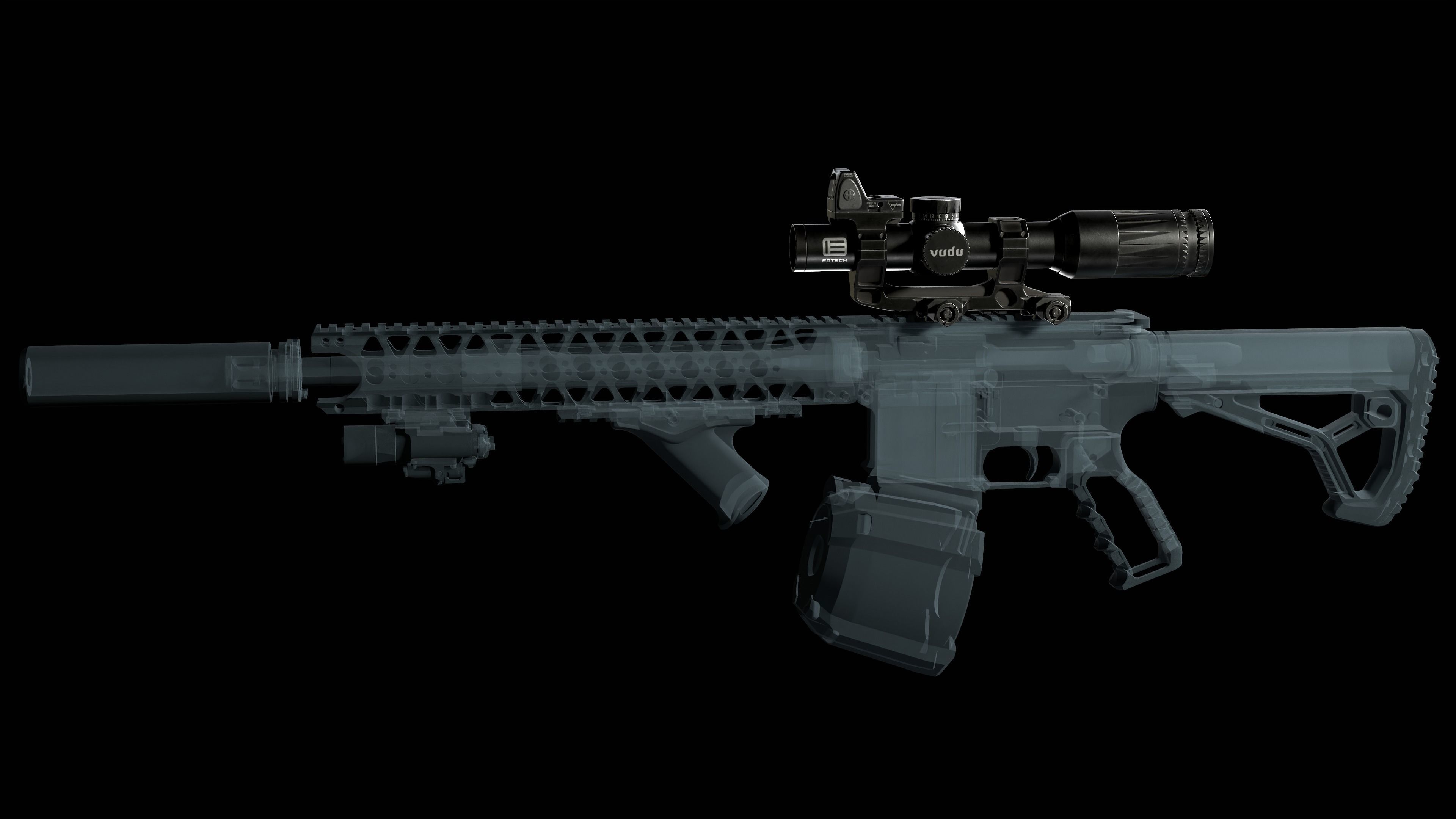 EOTech  Variable Optic with TRIJICON RMR red dot sight 3D Model Collection_1